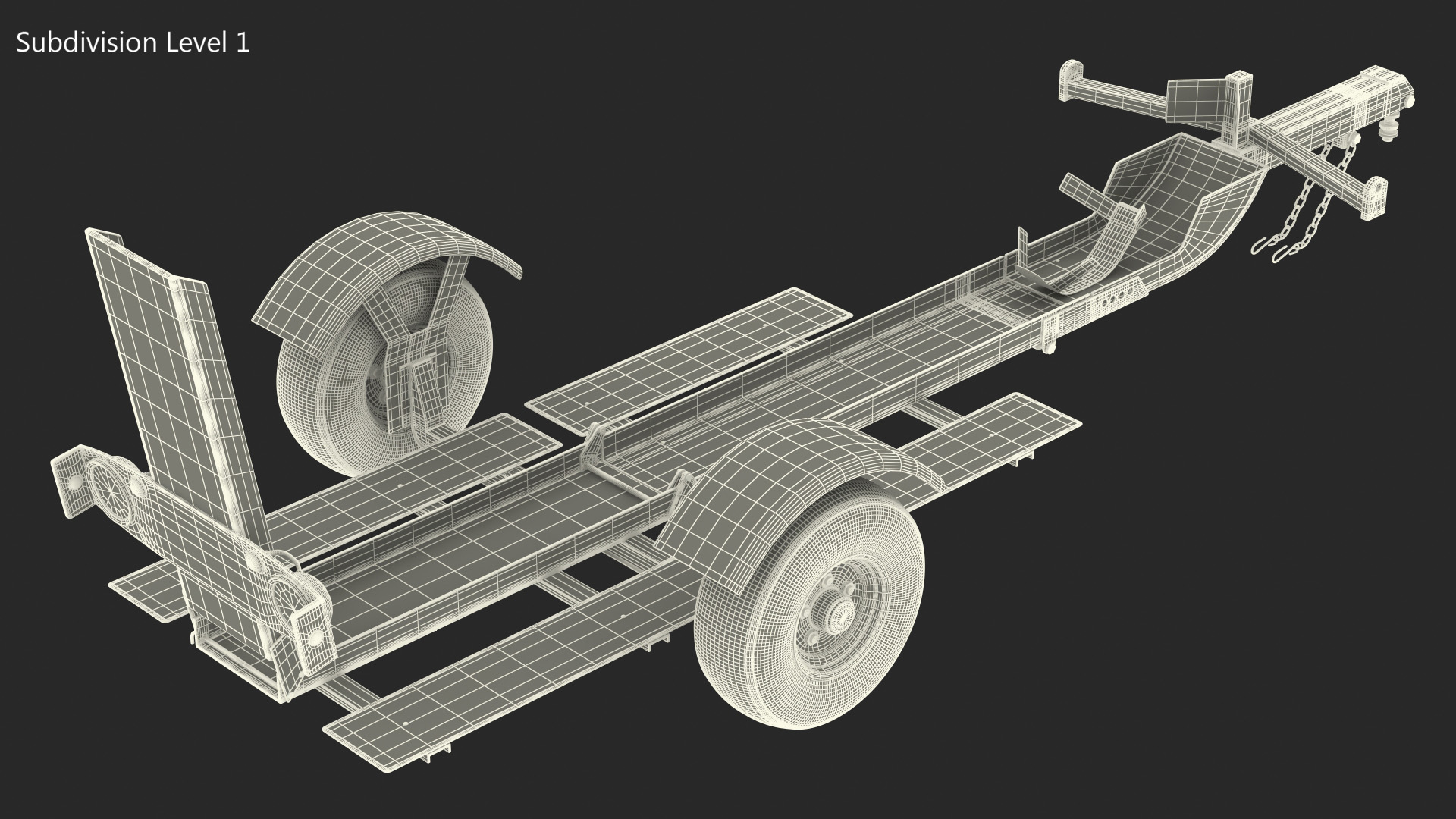 Stinger Folding Motorcycle Trailer 3D model