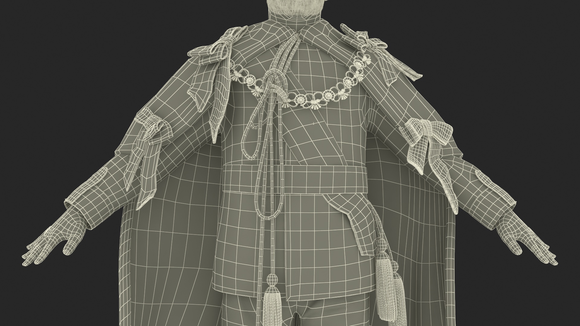 Medieval Monarchs Wearing Robe with Fur 3D model