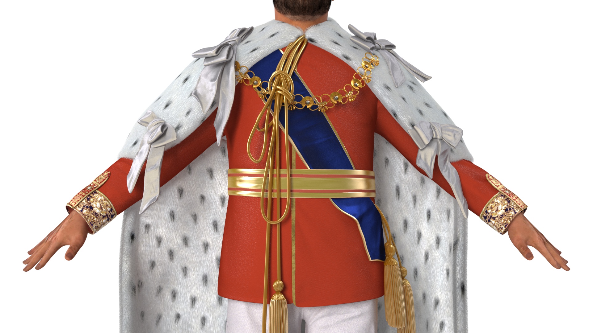 Medieval Monarchs Wearing Robe with Fur 3D model
