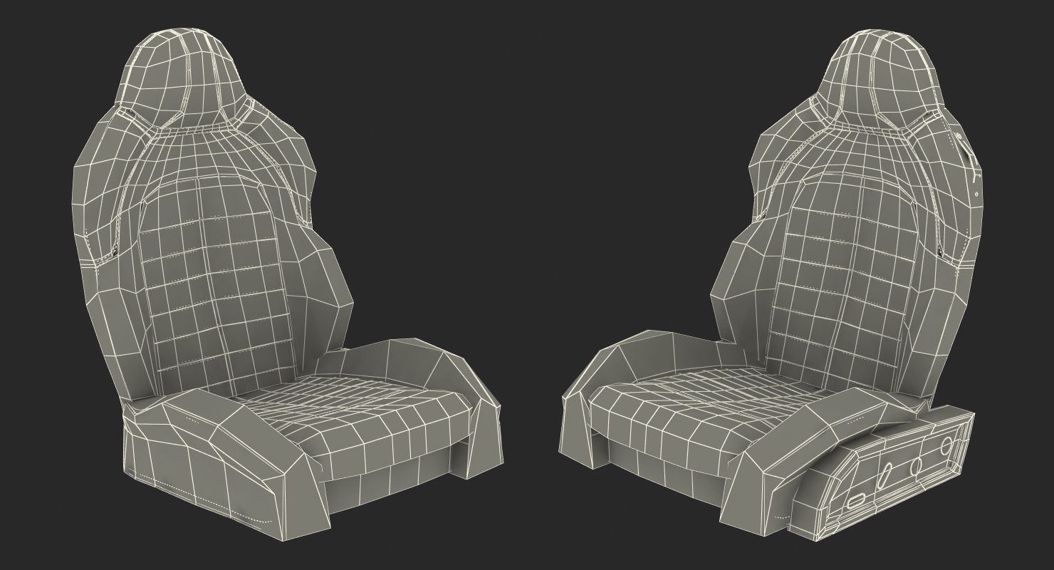 3D Sports Car Front Seat