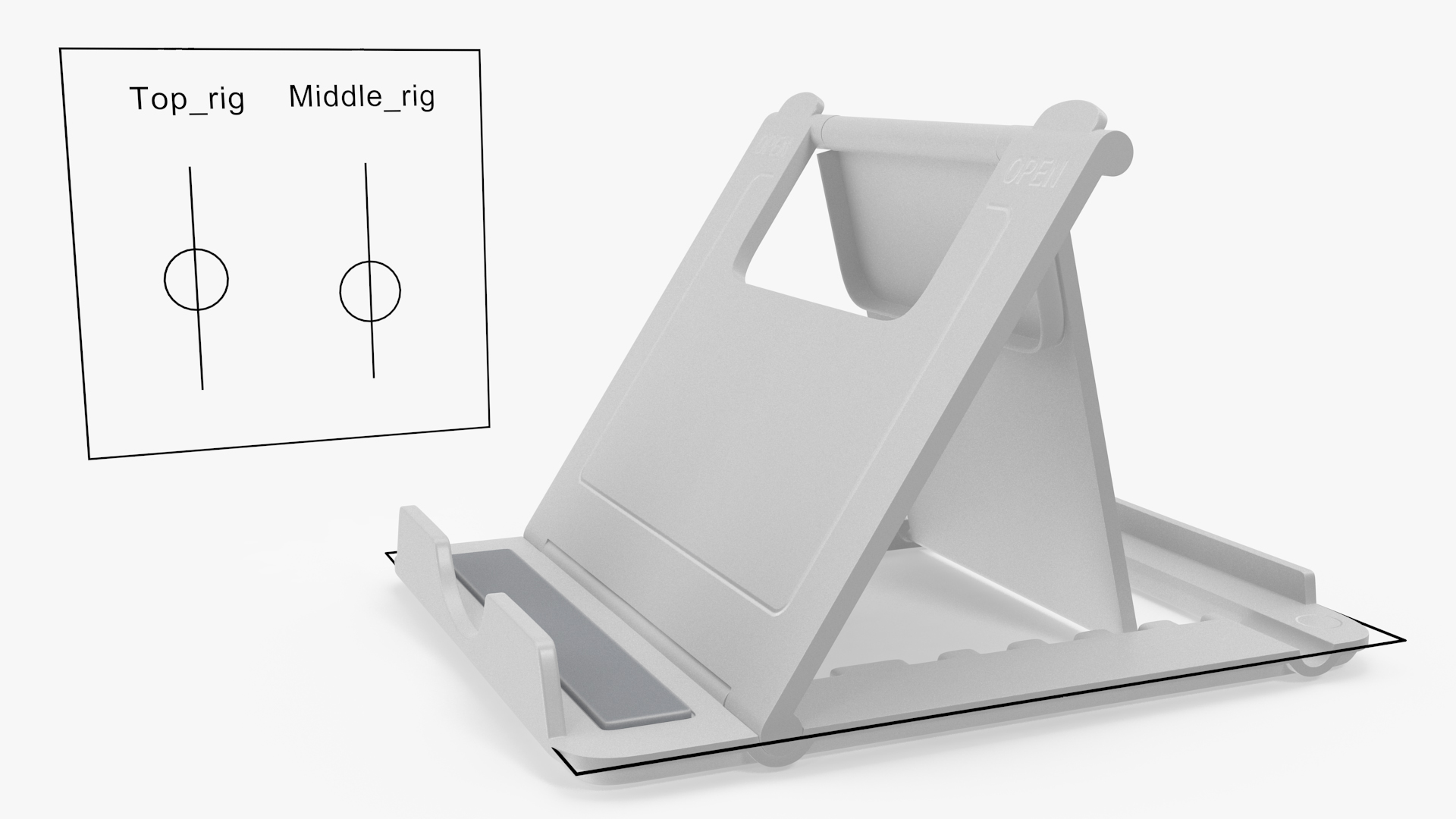 Universal Holder Stand For Phone Tablet Adjustable Rigged 3D