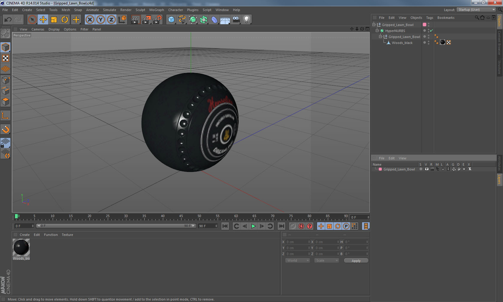 Gripped Lawn Bowl 3D