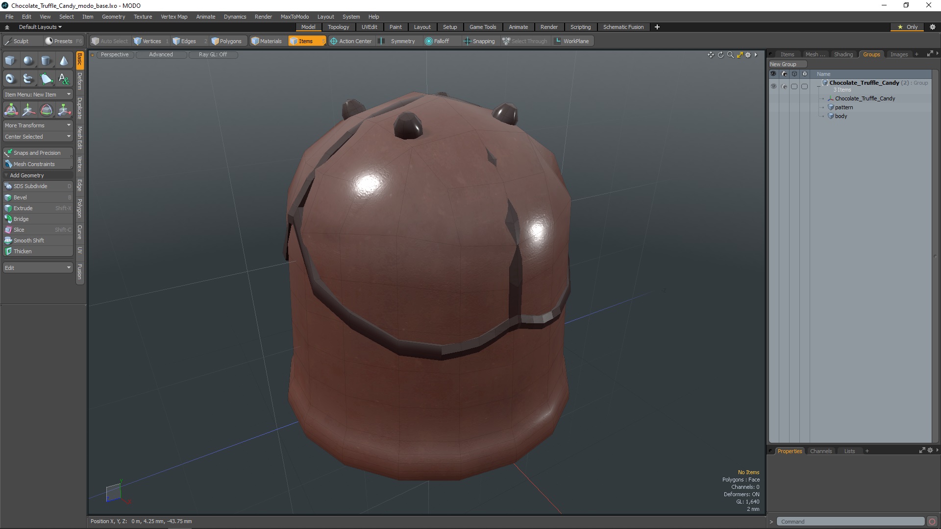 3D Chocolate Truffle Candy model