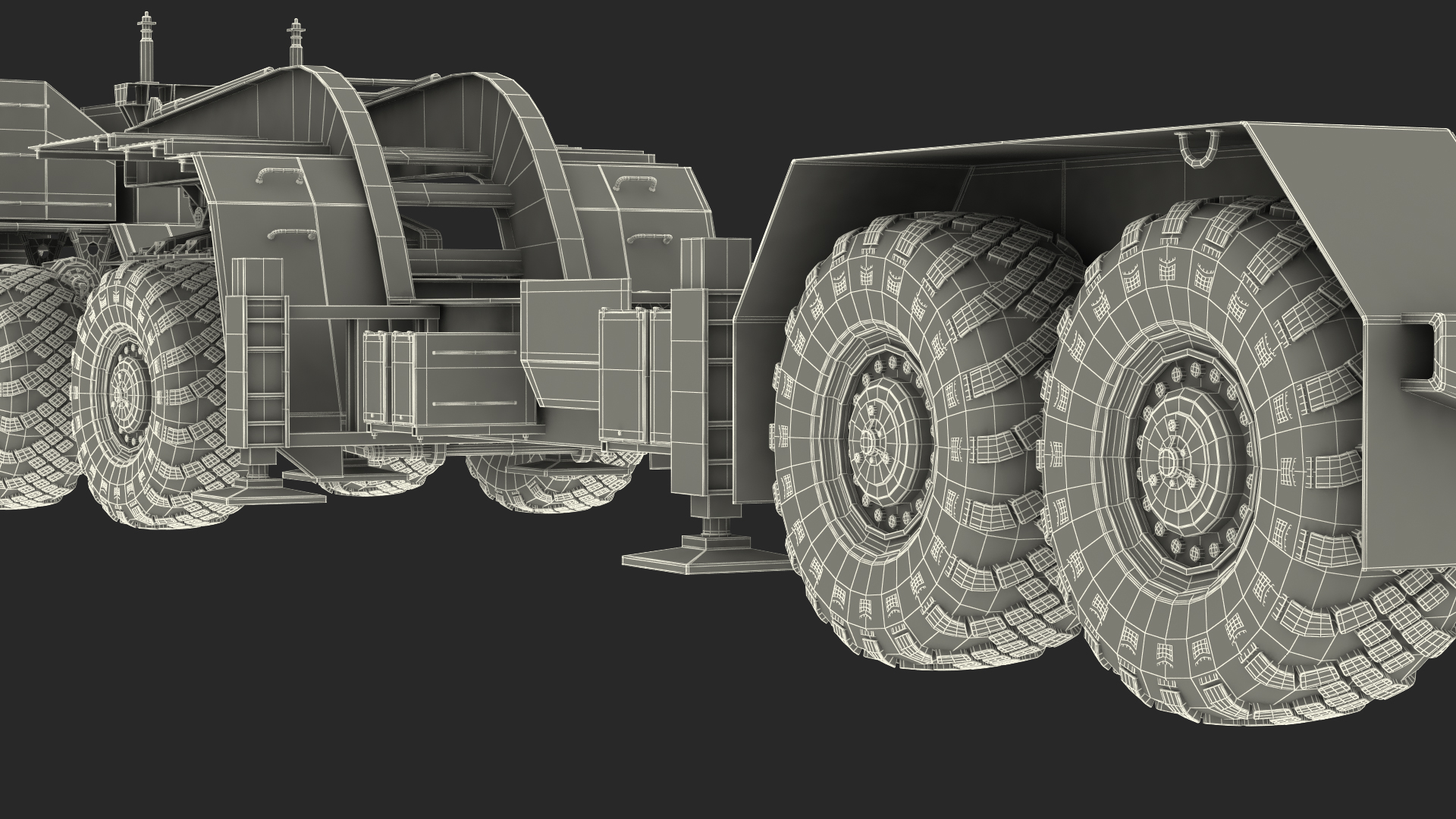 3D MAZ 74106 with Trailer Green model