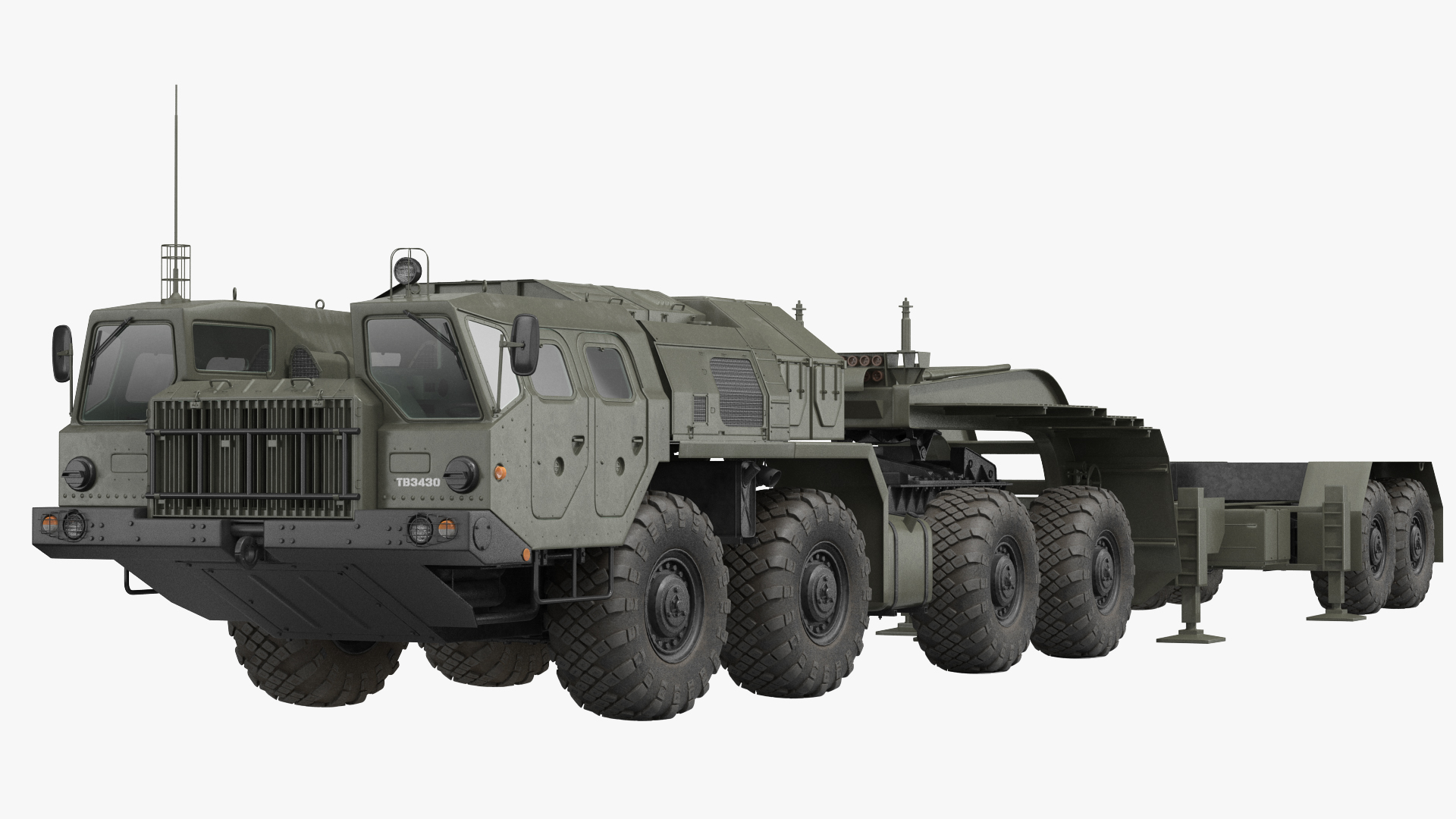 3D MAZ 74106 with Trailer Green model