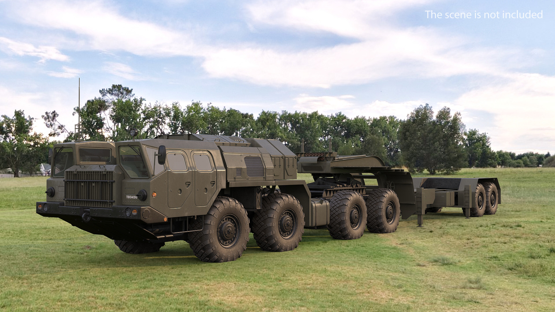 3D MAZ 74106 with Trailer Green model