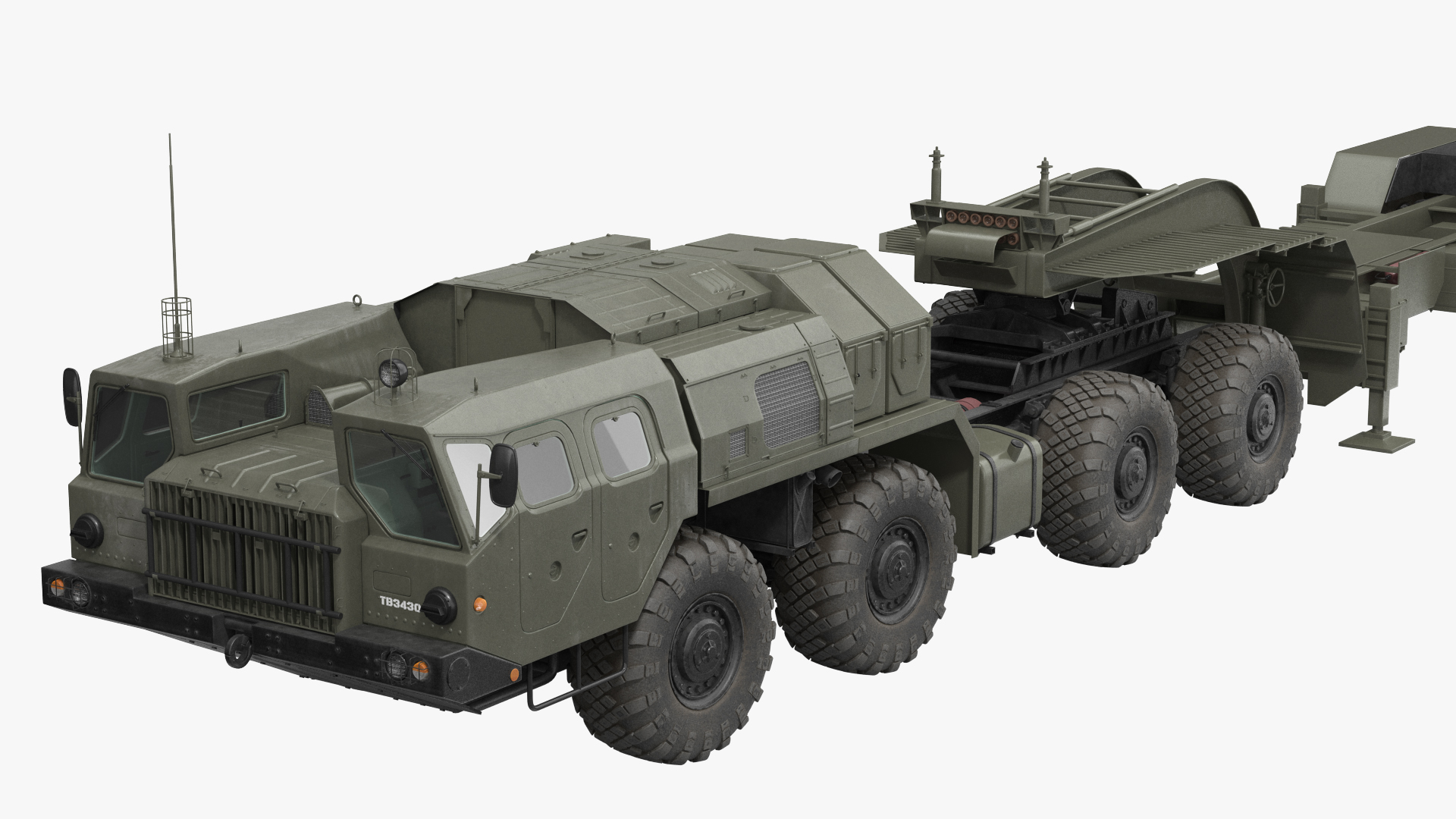 3D MAZ 74106 with Trailer Green model