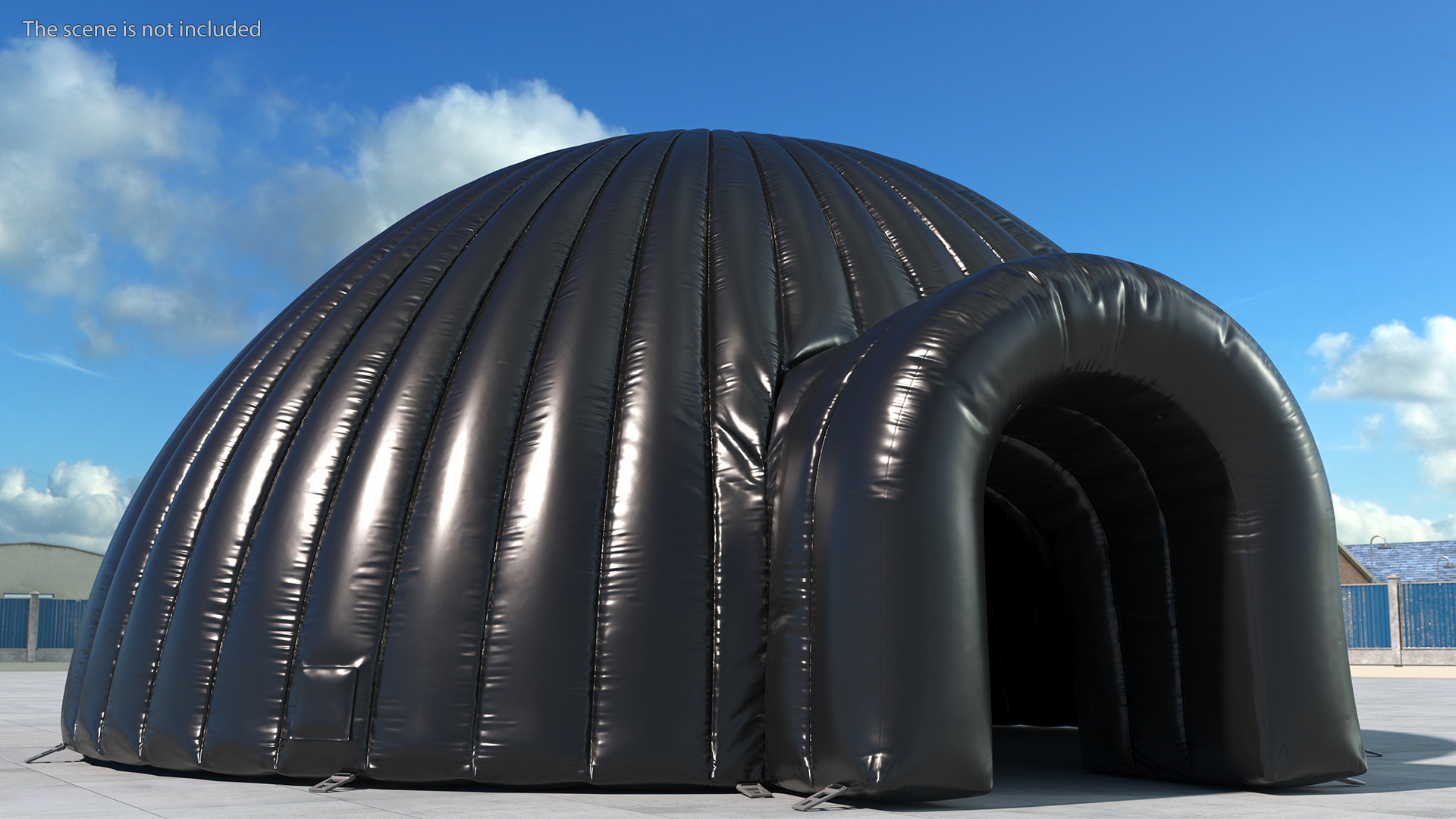 3D Portable Inflatable Igloo Tent Open Black