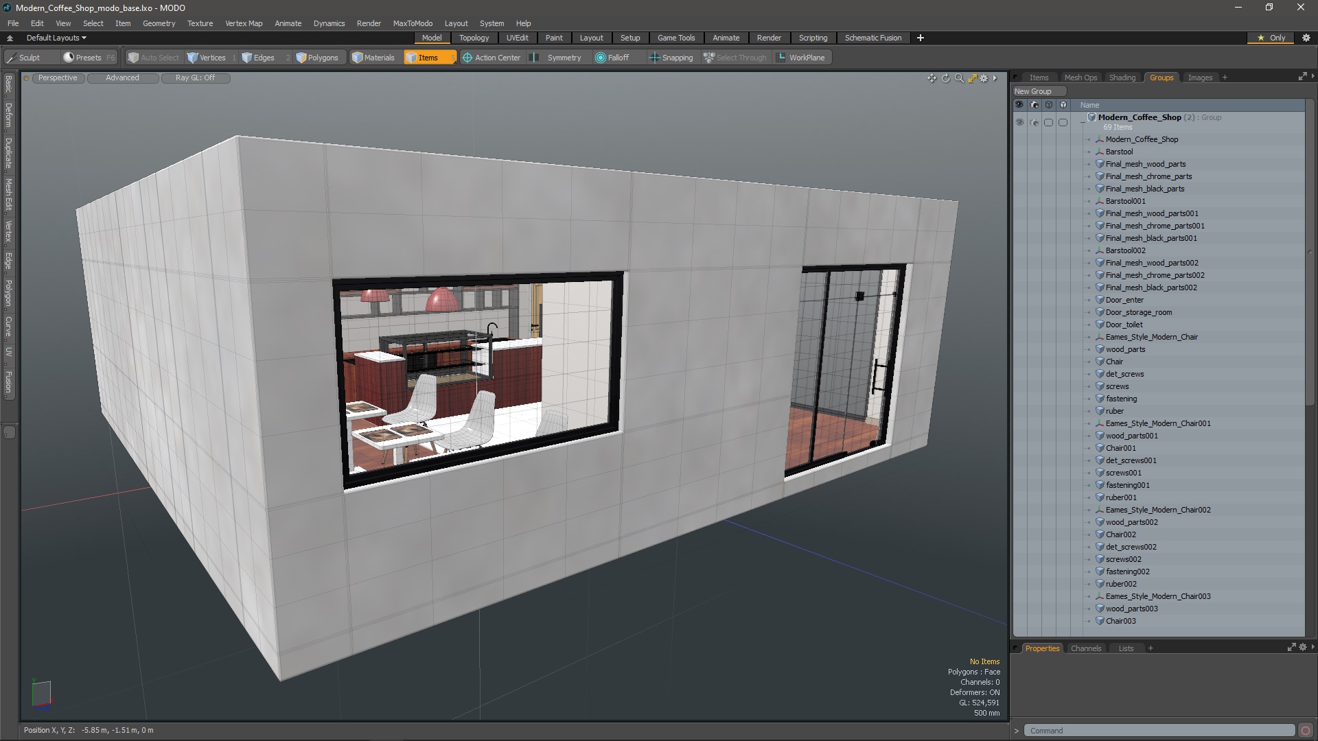 3D Modern Coffee Shop model