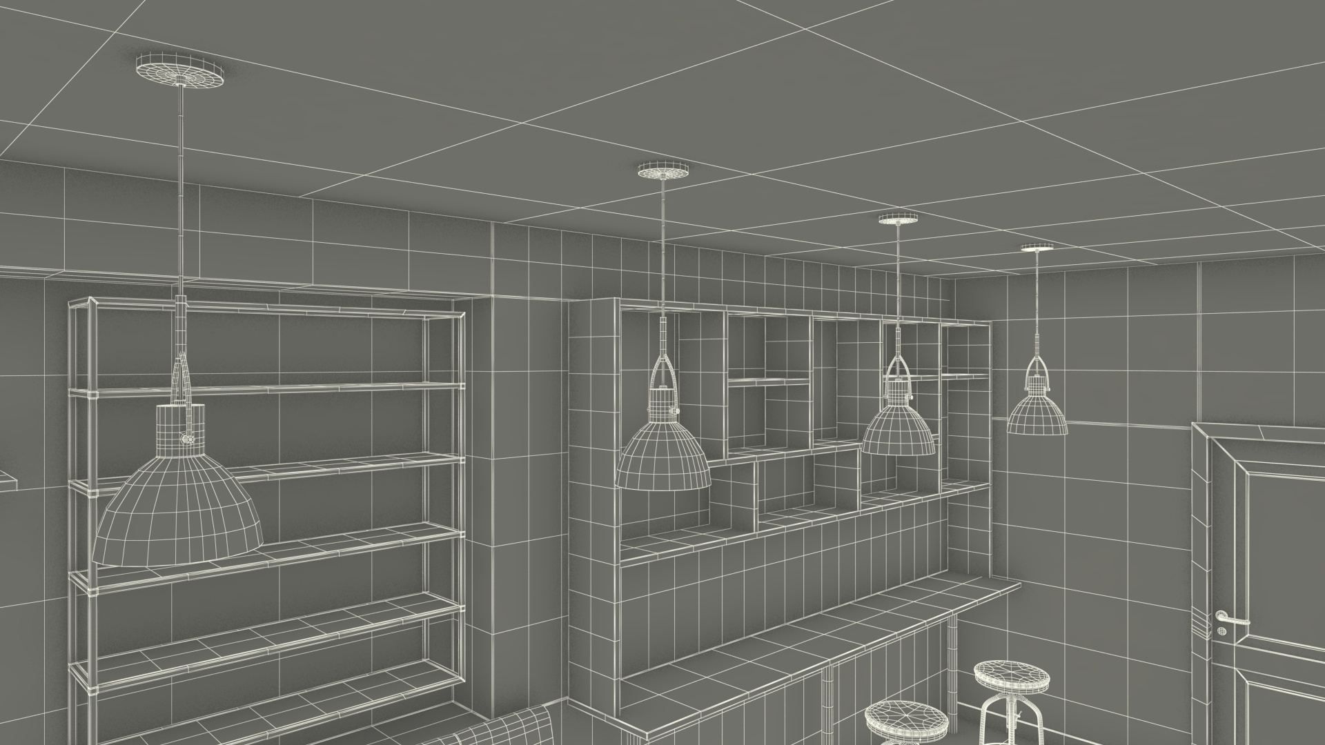 3D Modern Coffee Shop model