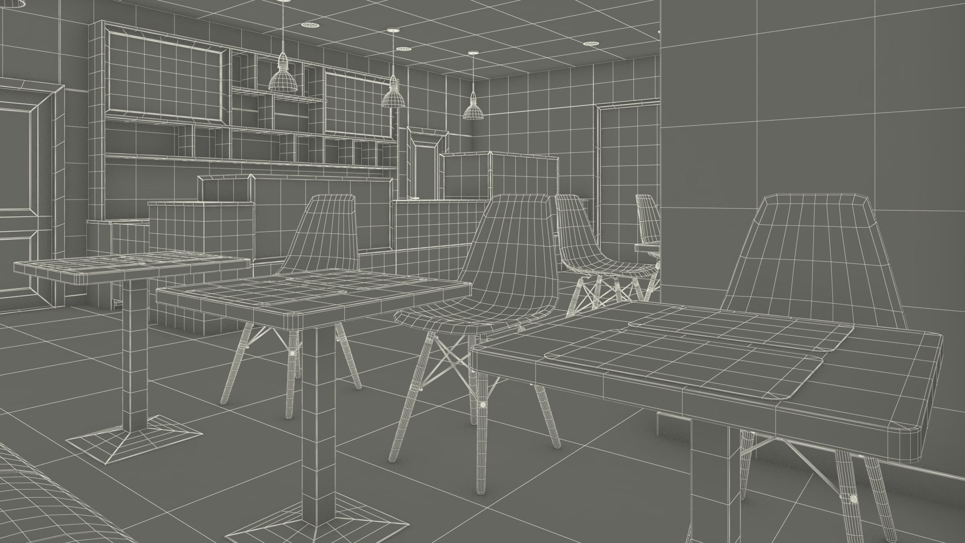 3D Modern Coffee Shop model