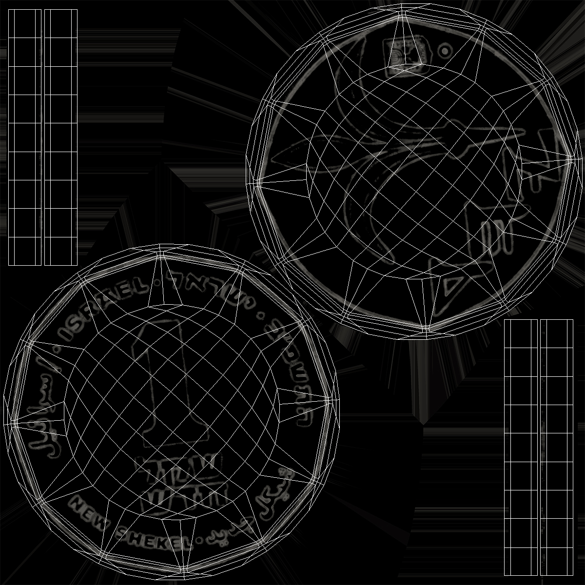 3D Israeli New Shekel Coin model