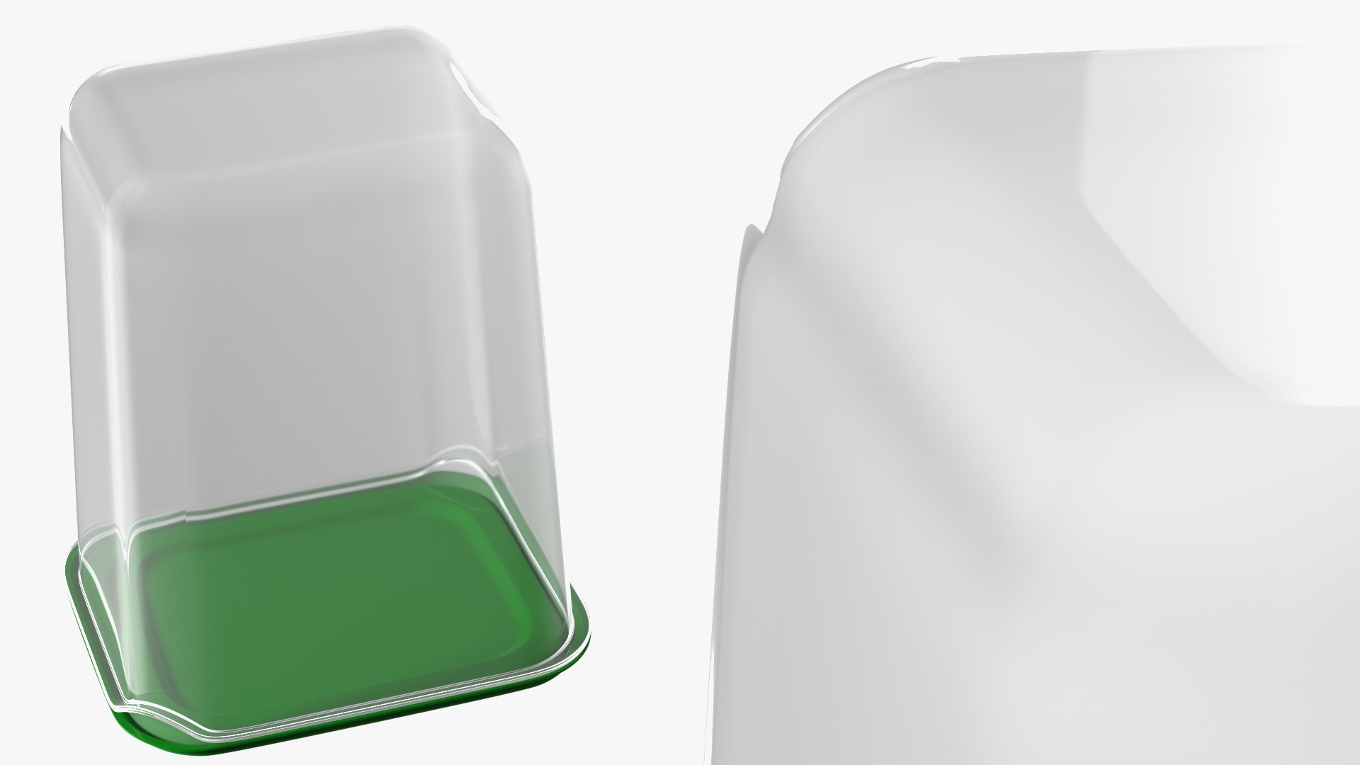 Large Plastic Food Container with Lid 3D