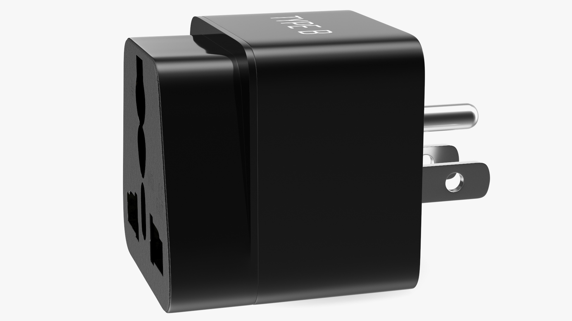 Type B Travel Plug Adapter Black 3D