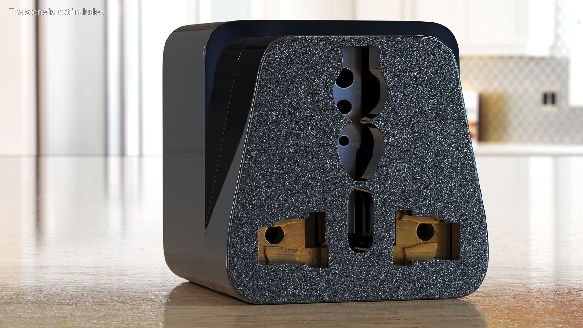 Type B Travel Plug Adapter Black 3D