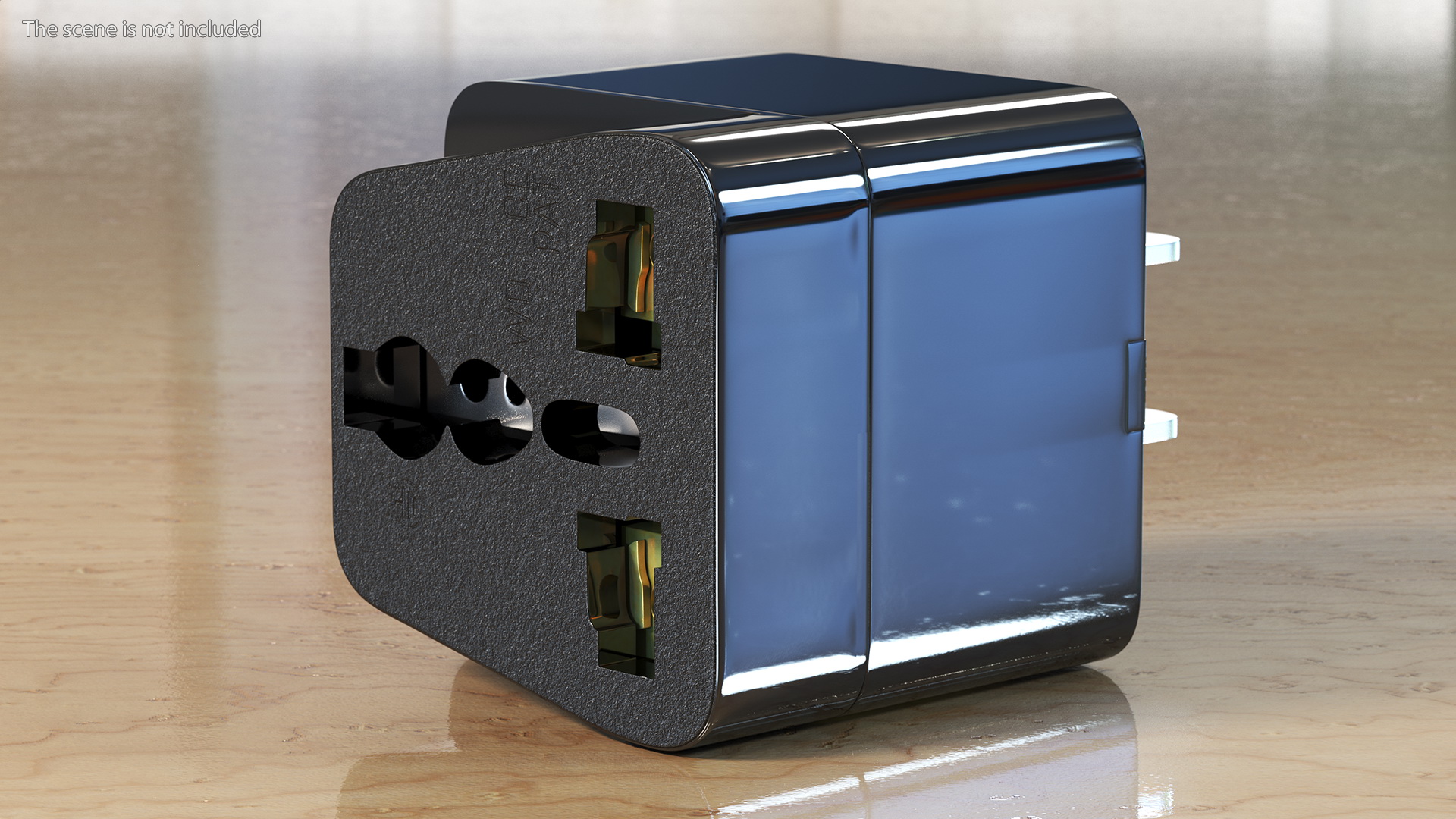 Type B Travel Plug Adapter Black 3D