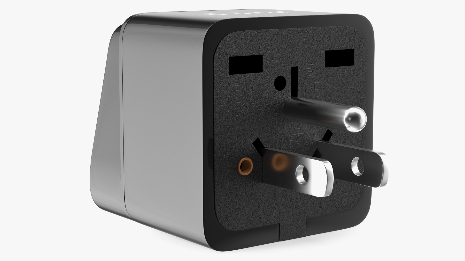 Type B Travel Plug Adapter Black 3D