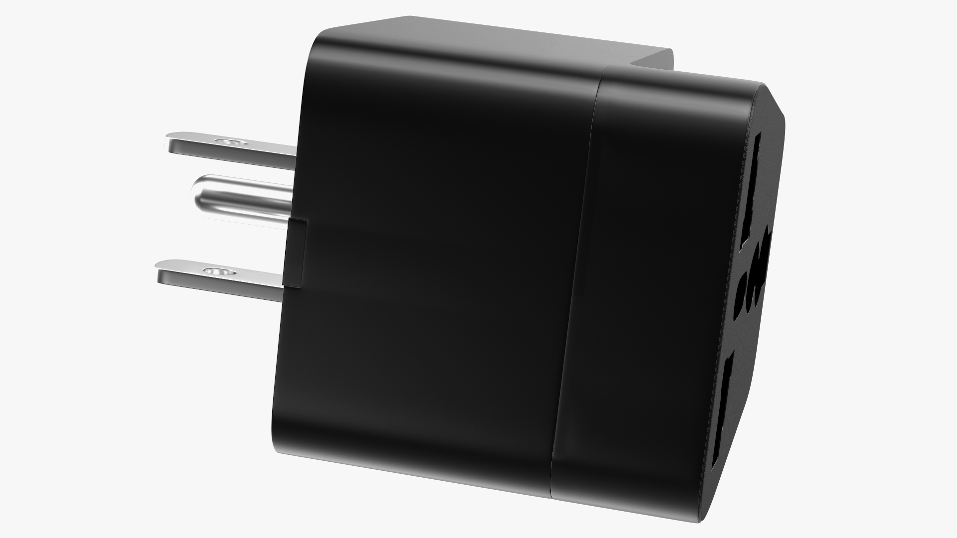 Type B Travel Plug Adapter Black 3D