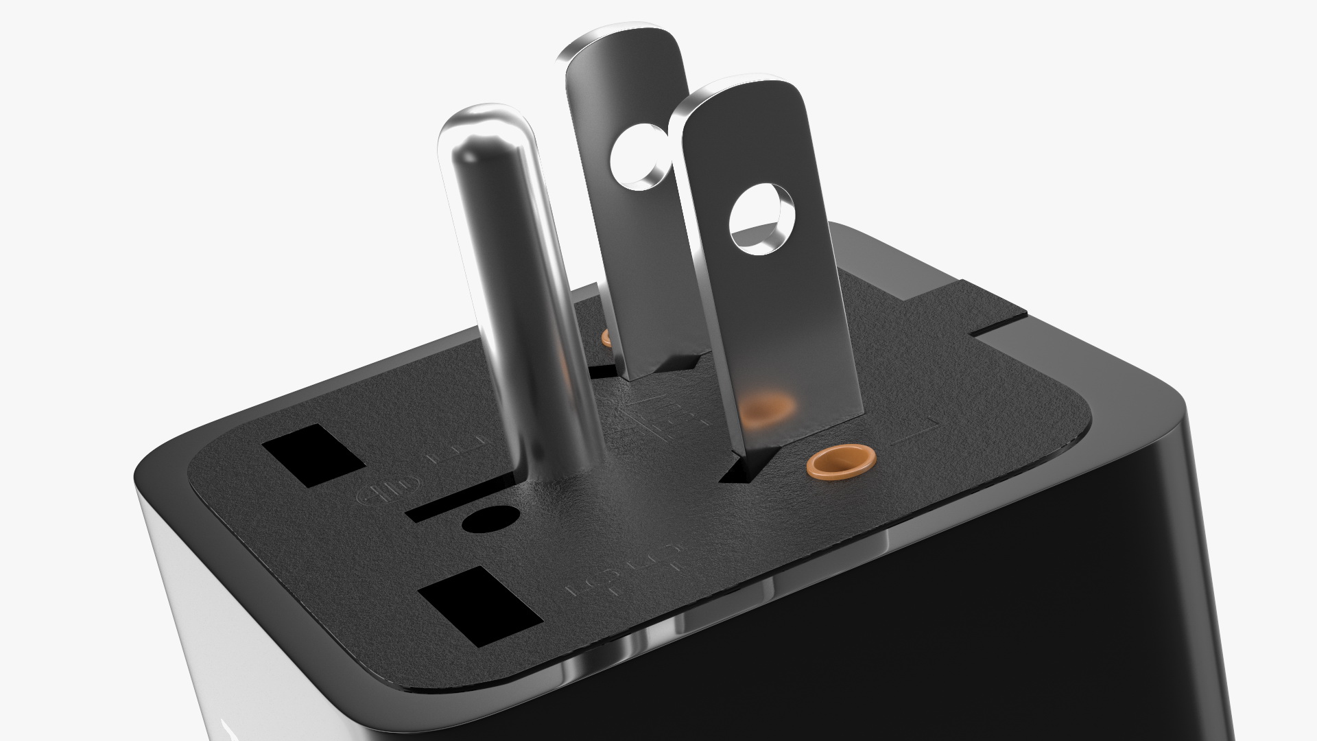 Type B Travel Plug Adapter Black 3D