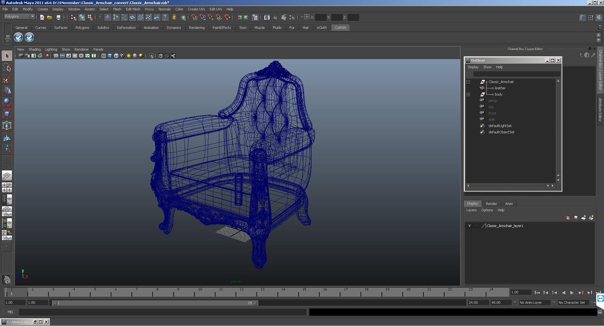 3D Classic Armchair