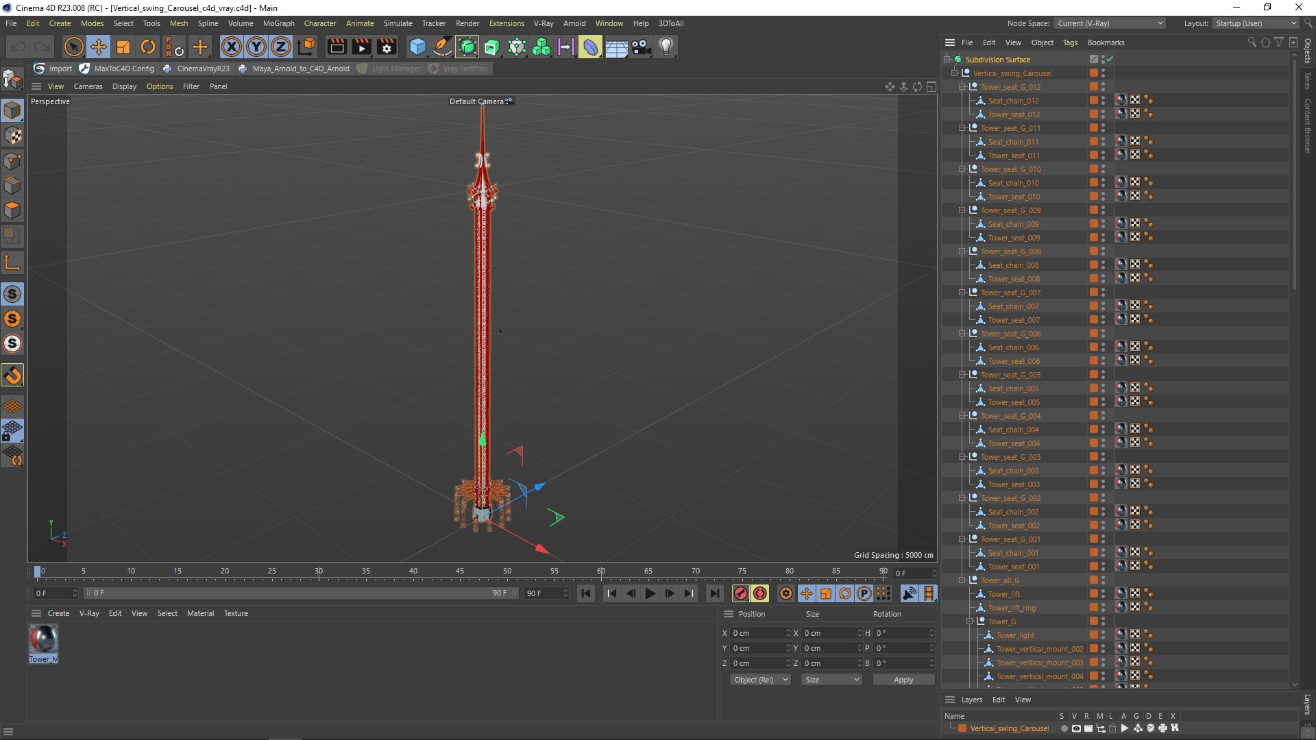 3D Vertical swing Carousel model
