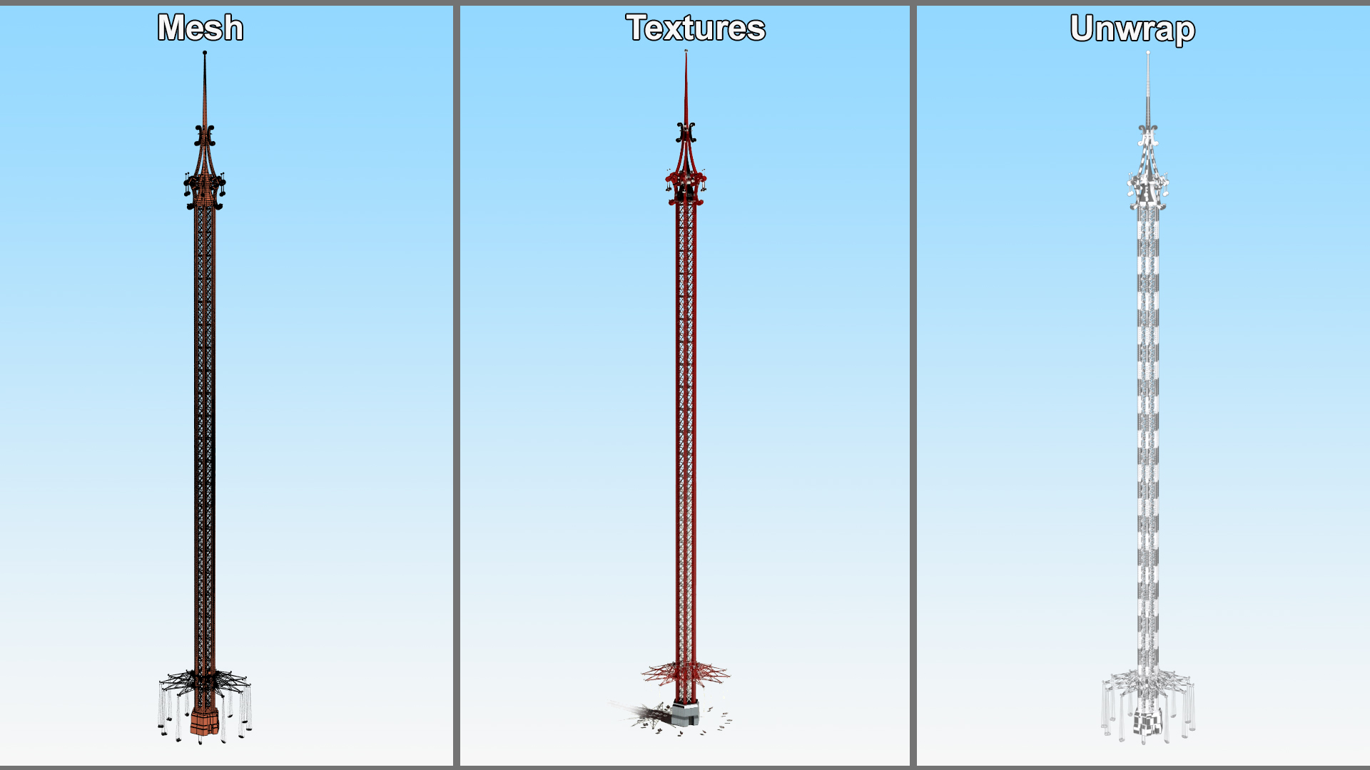 3D Vertical swing Carousel model