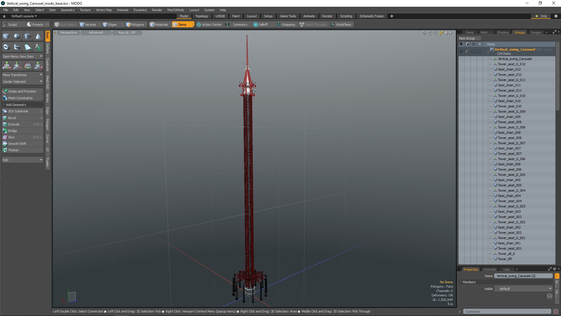 3D Vertical swing Carousel model