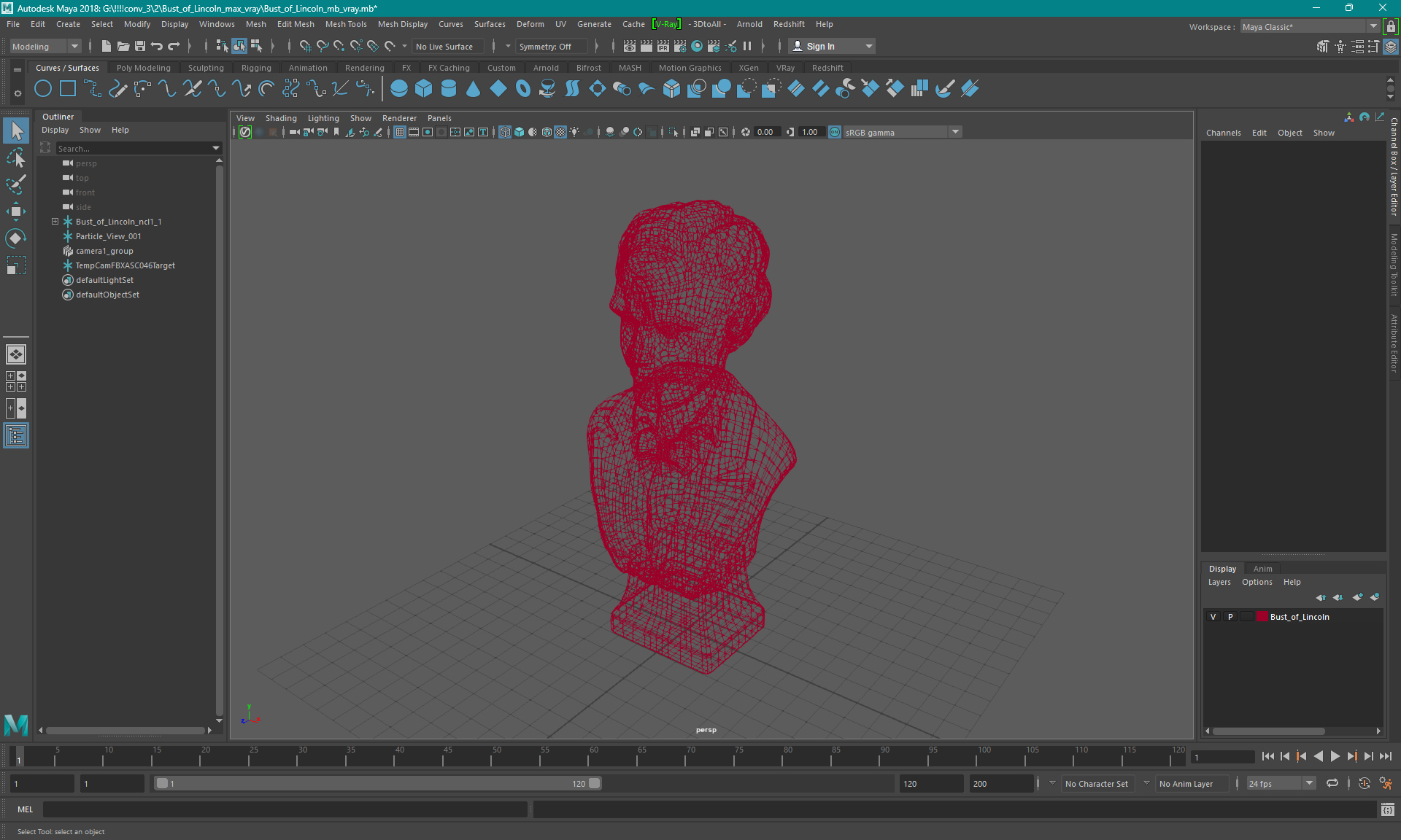 Bronze Bust of Lincoln 3D