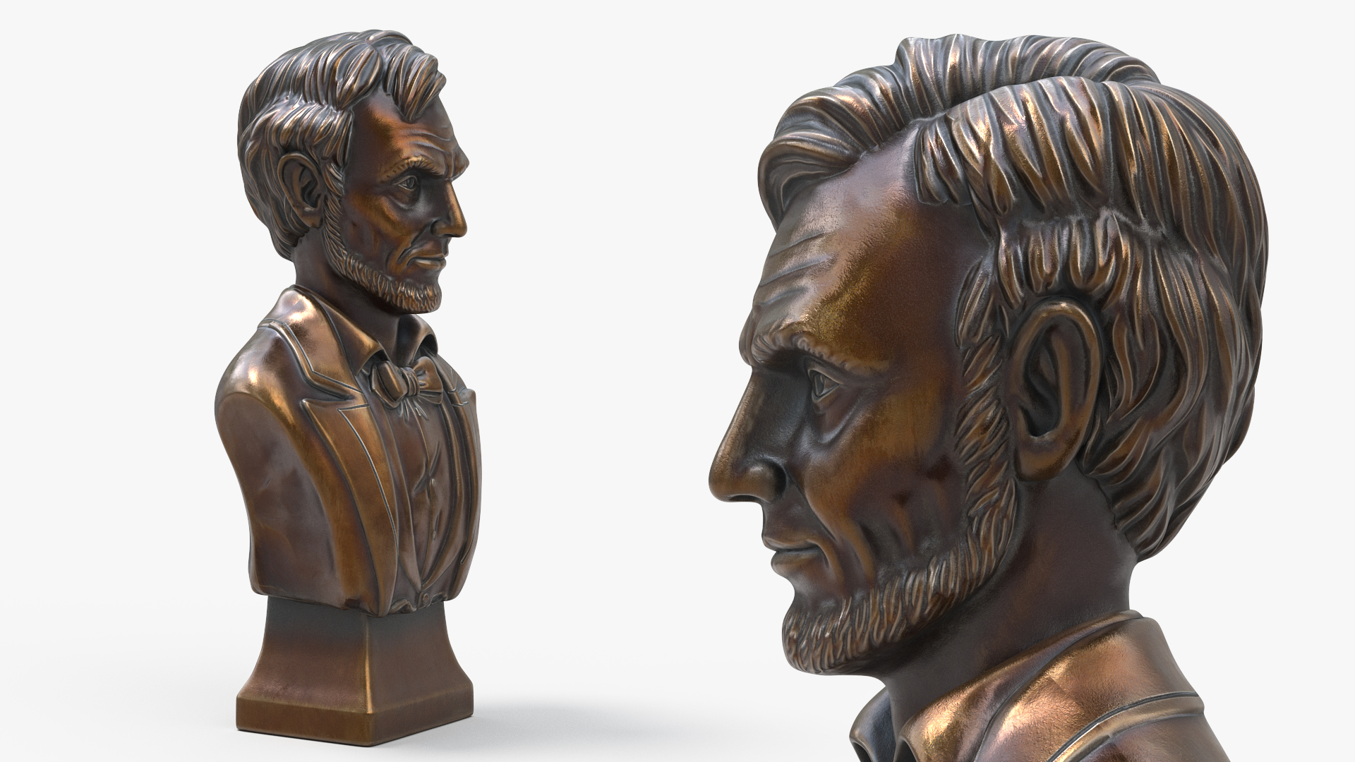 Bronze Bust of Lincoln 3D