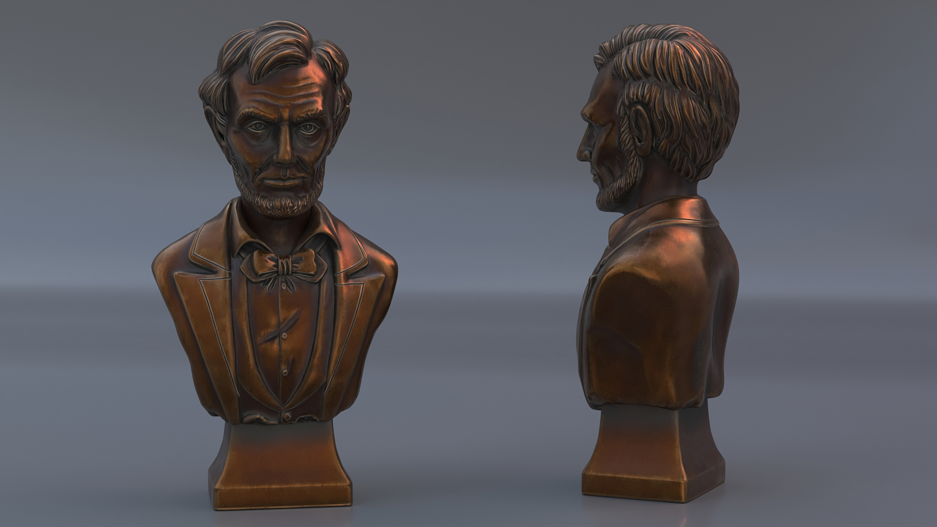 Bronze Bust of Lincoln 3D