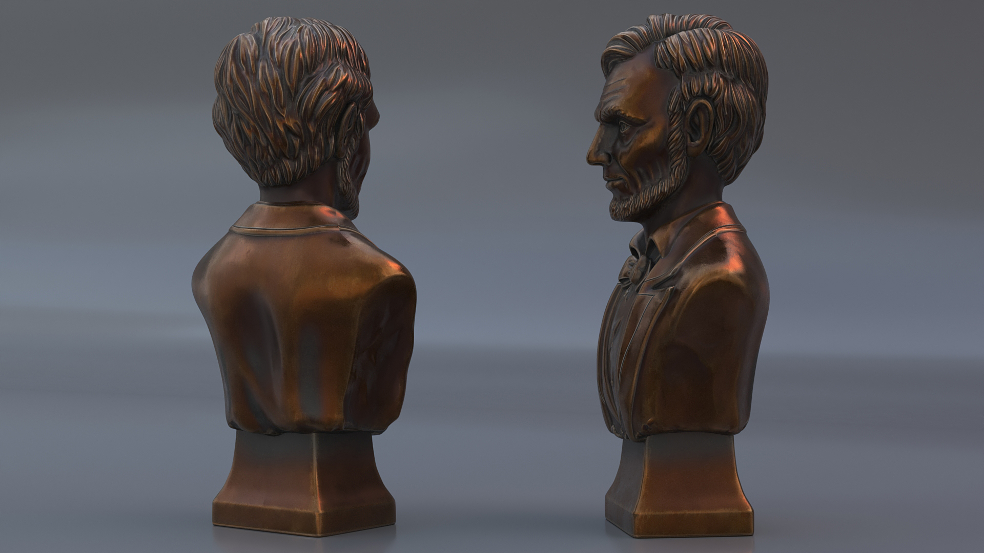 Bronze Bust of Lincoln 3D
