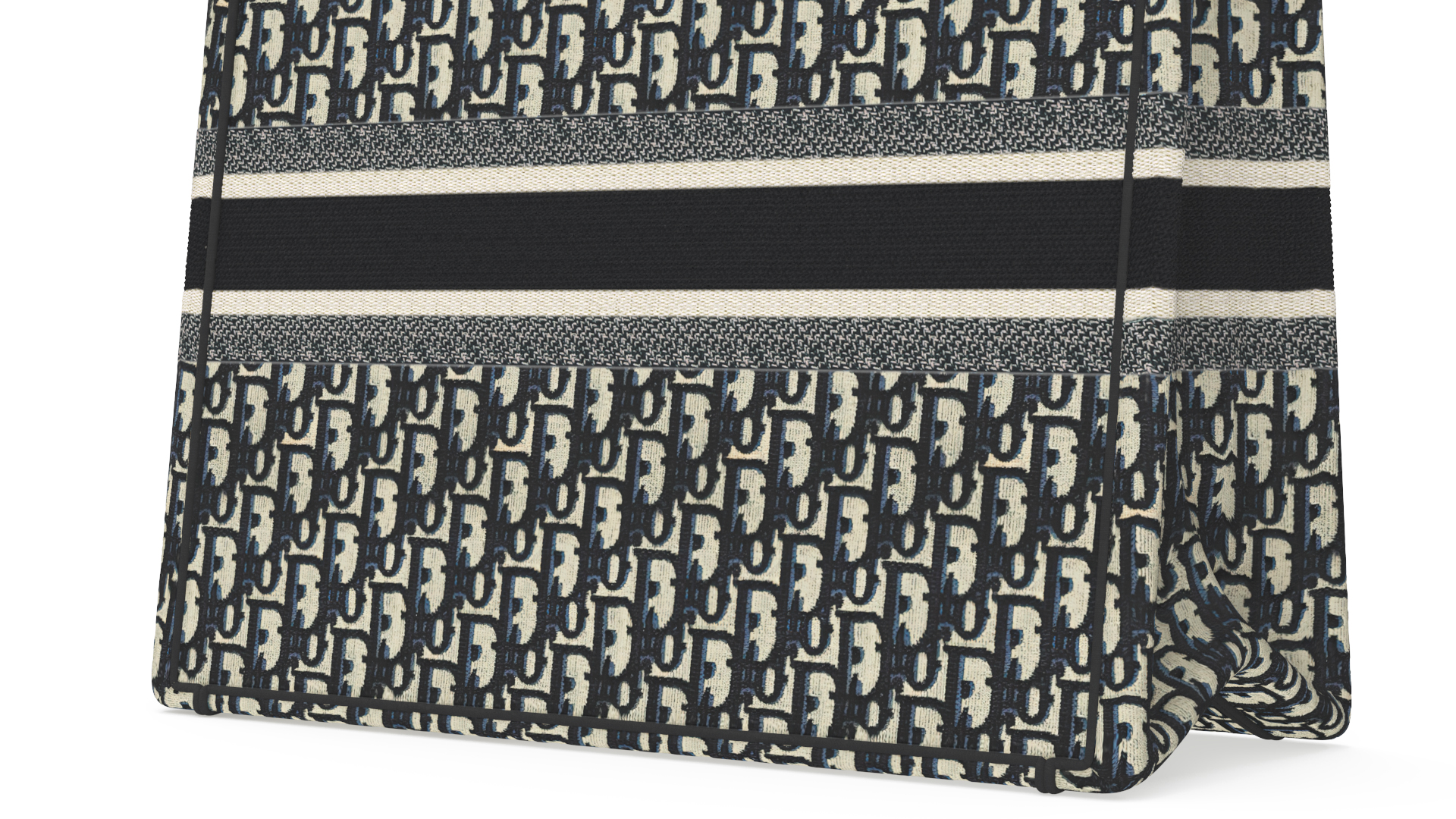 Womens Embroidery Tote Bag Beige 3D