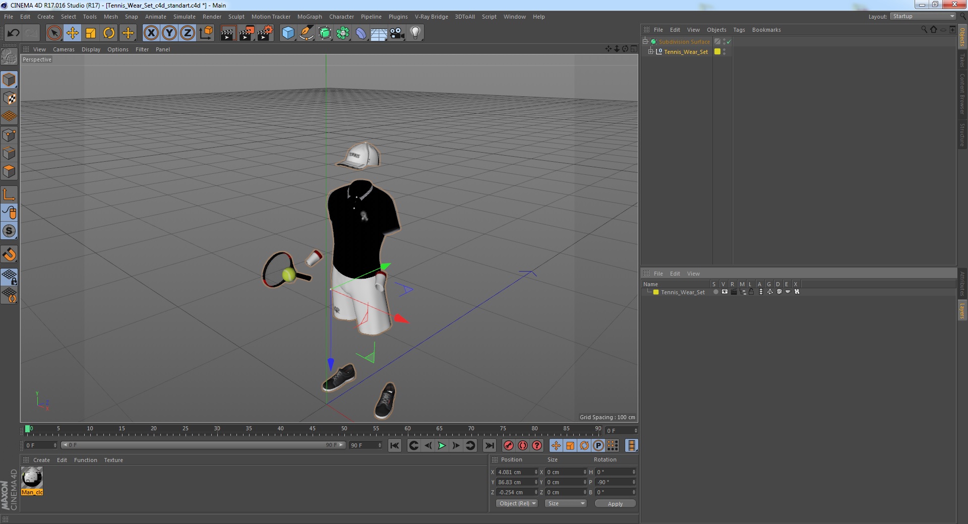 3D model Tennis Wear Set