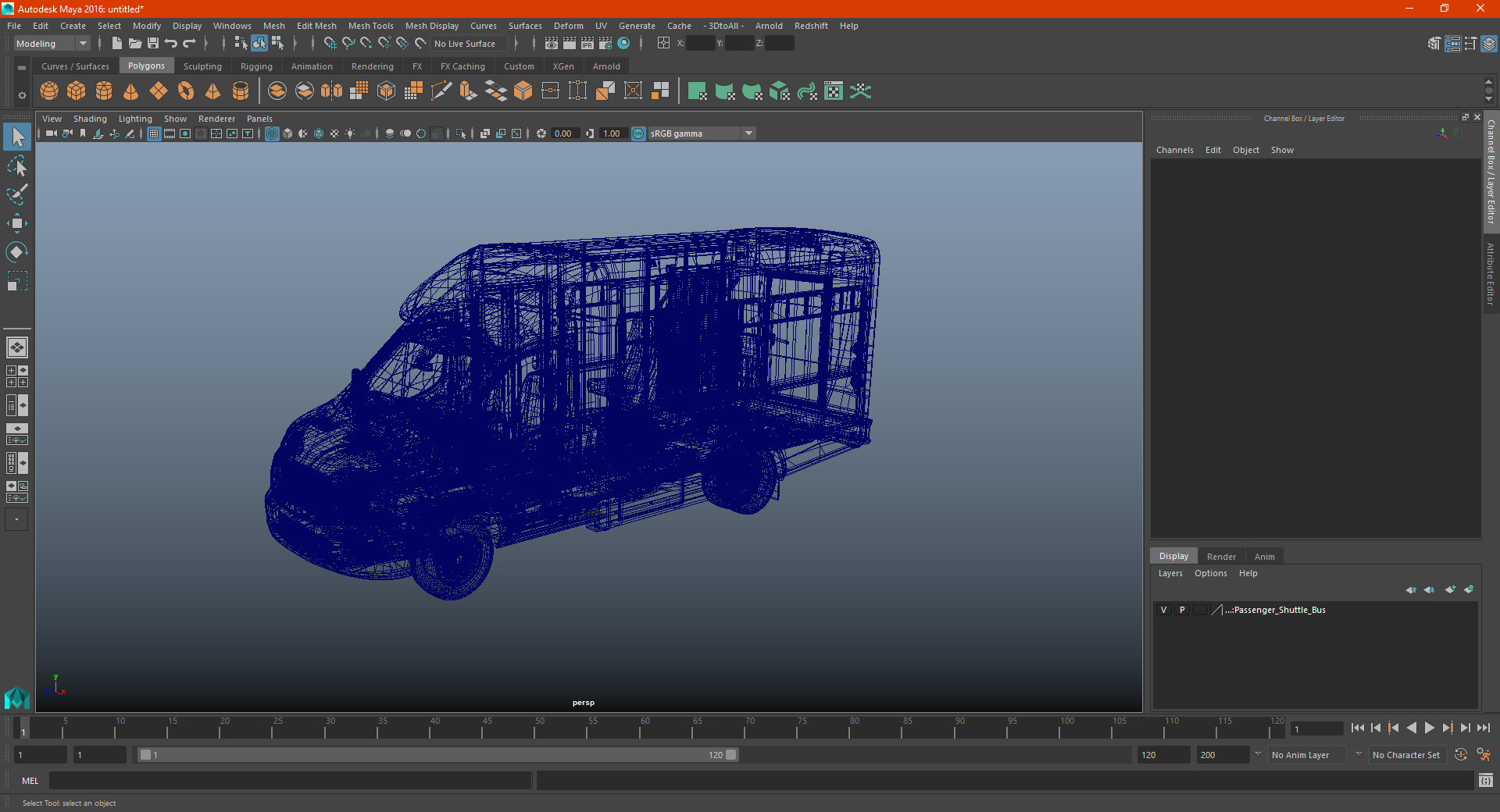 3D Passenger Shuttle Bus
