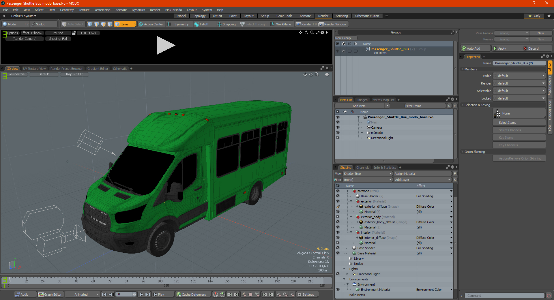 3D Passenger Shuttle Bus