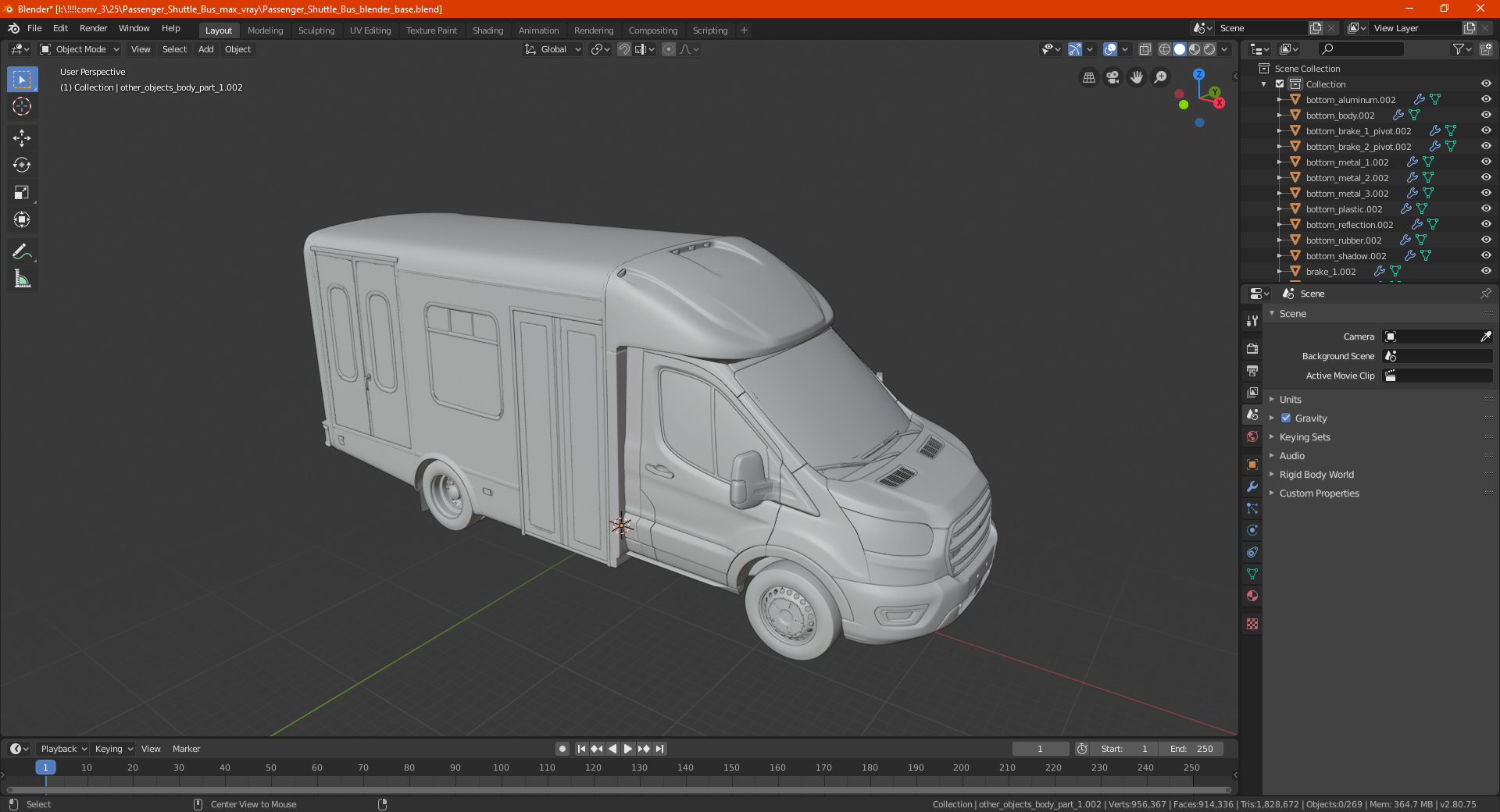 3D Passenger Shuttle Bus