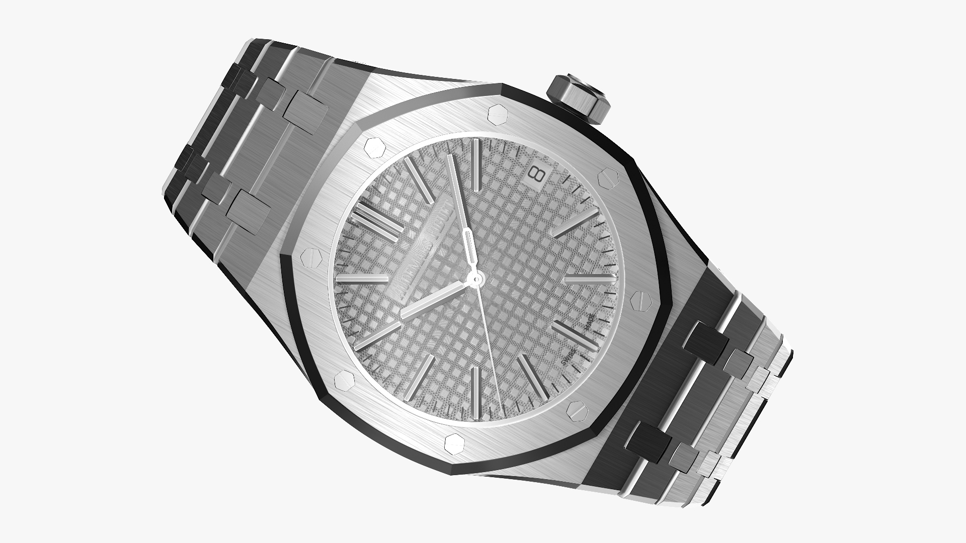 Audemars Piguet Royal Oak Silver-Toned White Gold Grande Tapisserie 3D