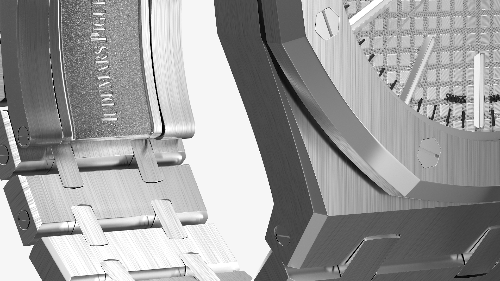 Audemars Piguet Royal Oak Silver-Toned White Gold Grande Tapisserie 3D
