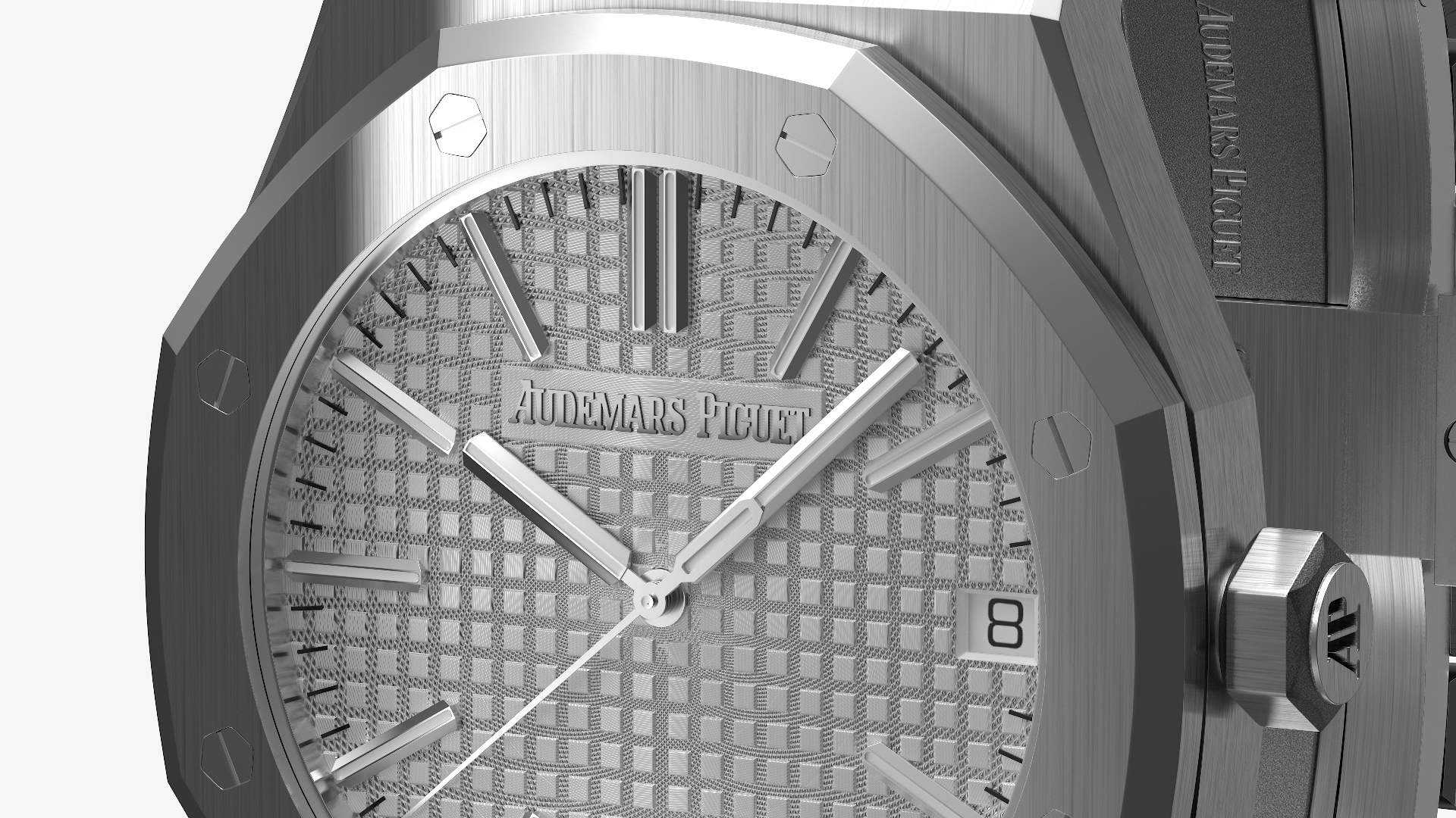 Audemars Piguet Royal Oak Silver-Toned White Gold Grande Tapisserie 3D