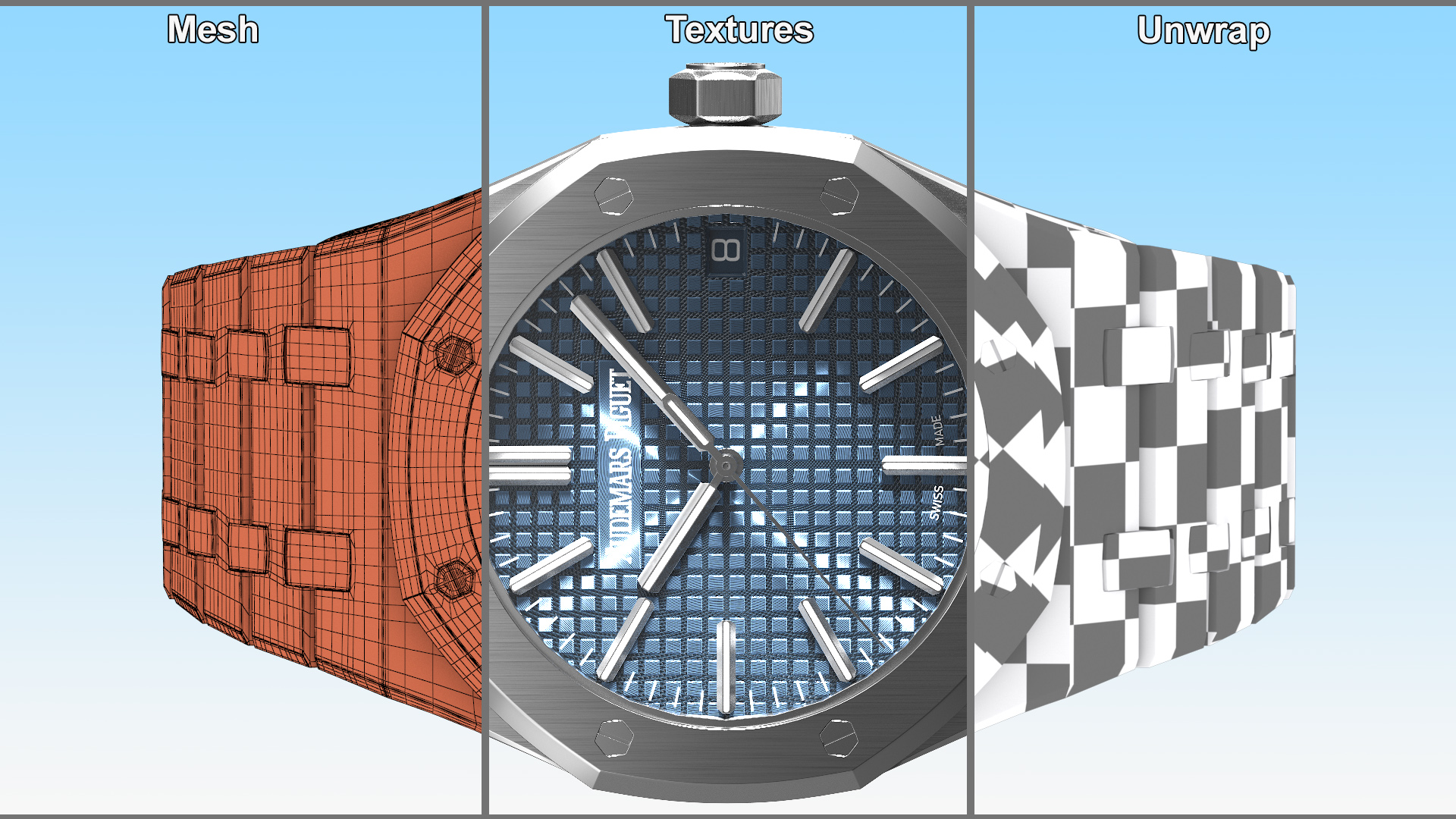 Audemars Piguet Royal Oak Silver-Toned White Gold Grande Tapisserie 3D