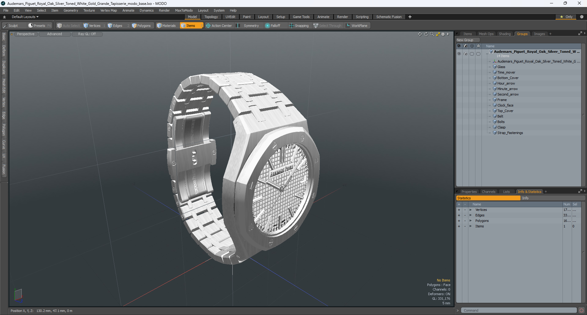 Audemars Piguet Royal Oak Silver-Toned White Gold Grande Tapisserie 3D