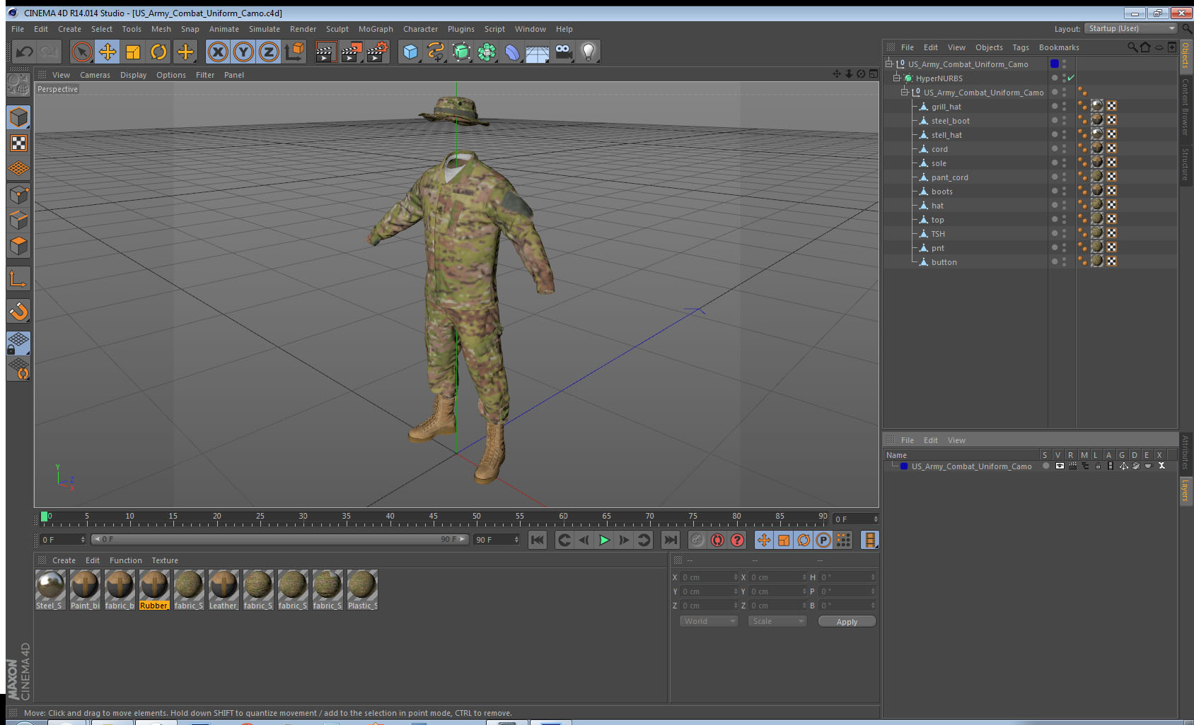 US Army Combat Uniform Camo 3D