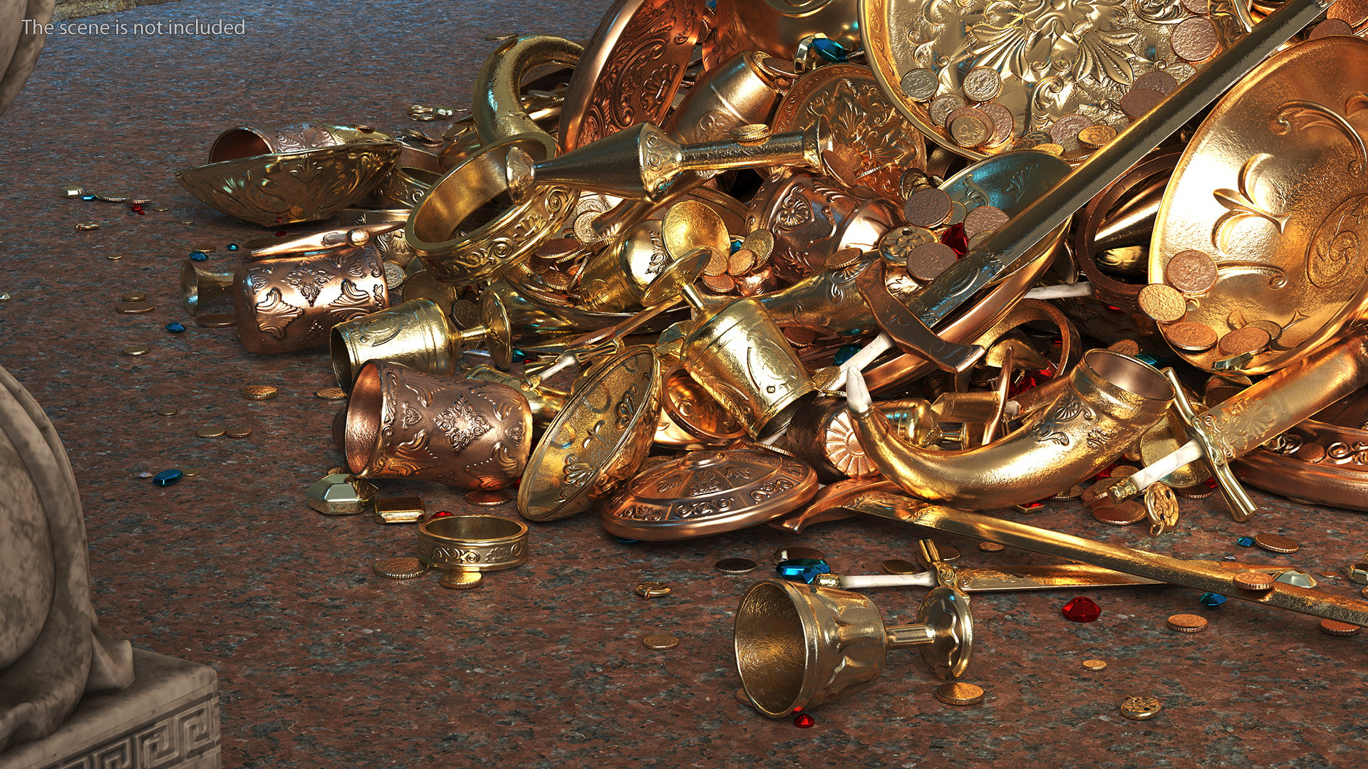 3D Large Pile of Treasures model