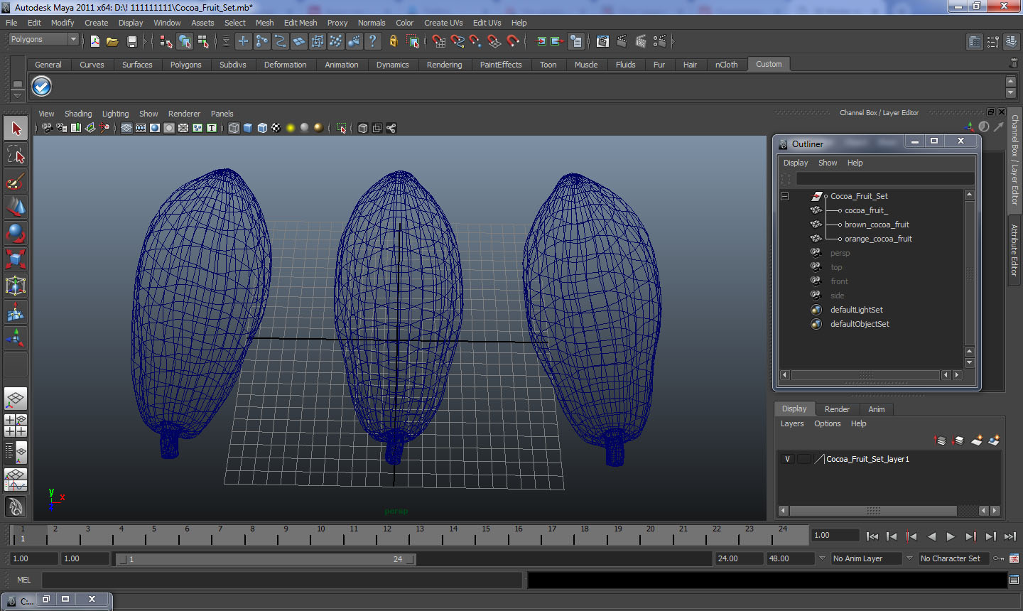 3D model Cocoa Fruit Set