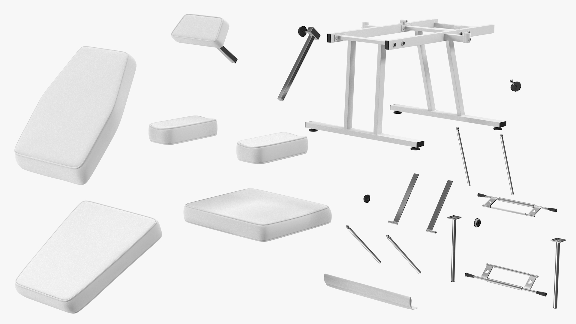 Hospital Examination Couch White 3D