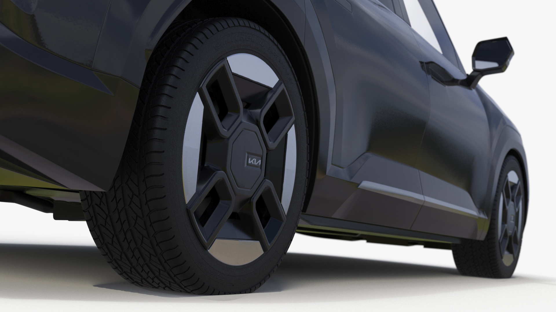 3D model KIA EV9 Luxury SUV Black Simplified