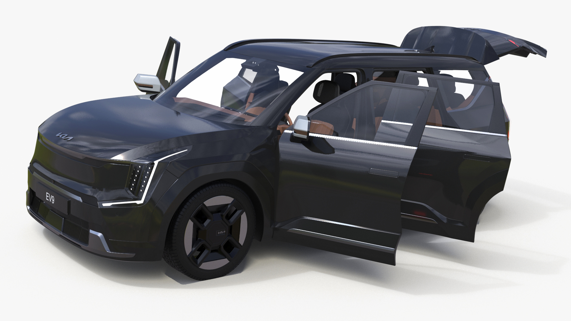 3D model KIA EV9 Luxury SUV Black Simplified