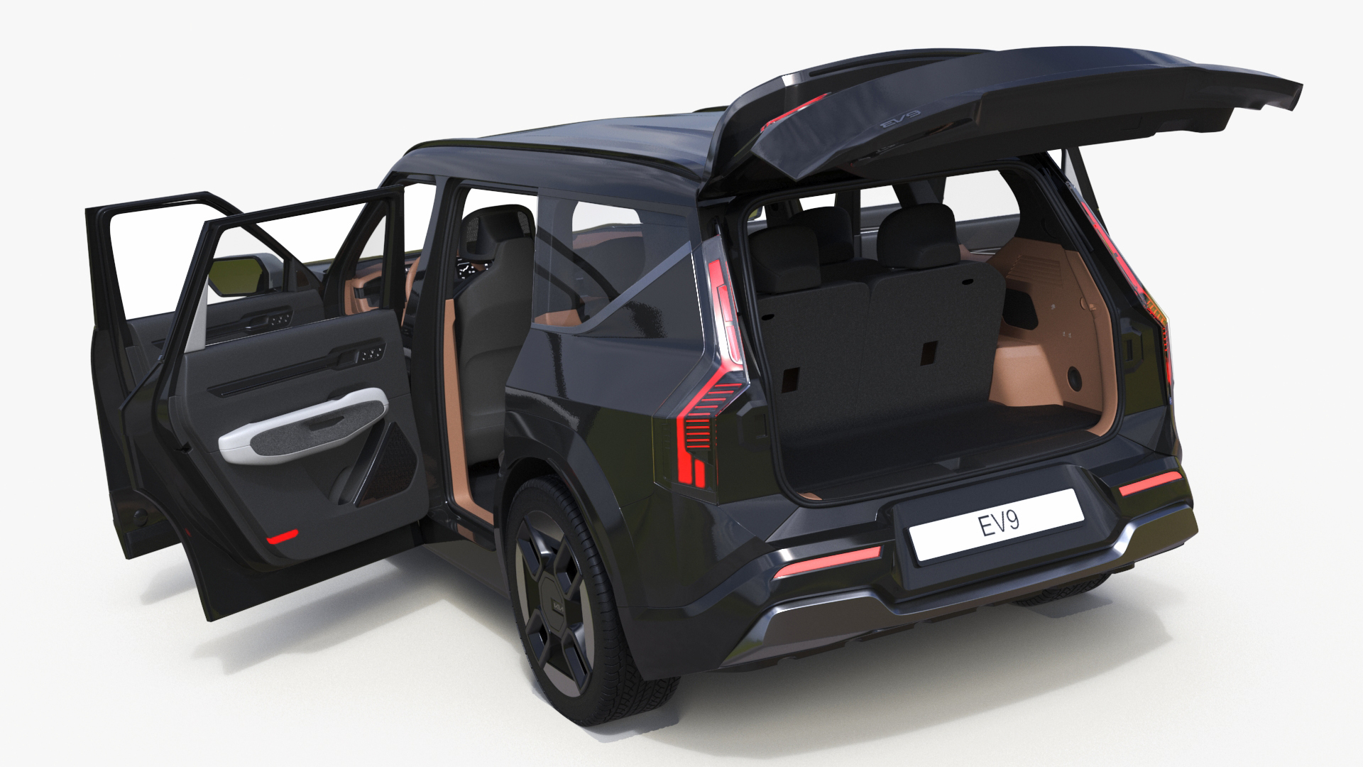 3D model KIA EV9 Luxury SUV Black Simplified