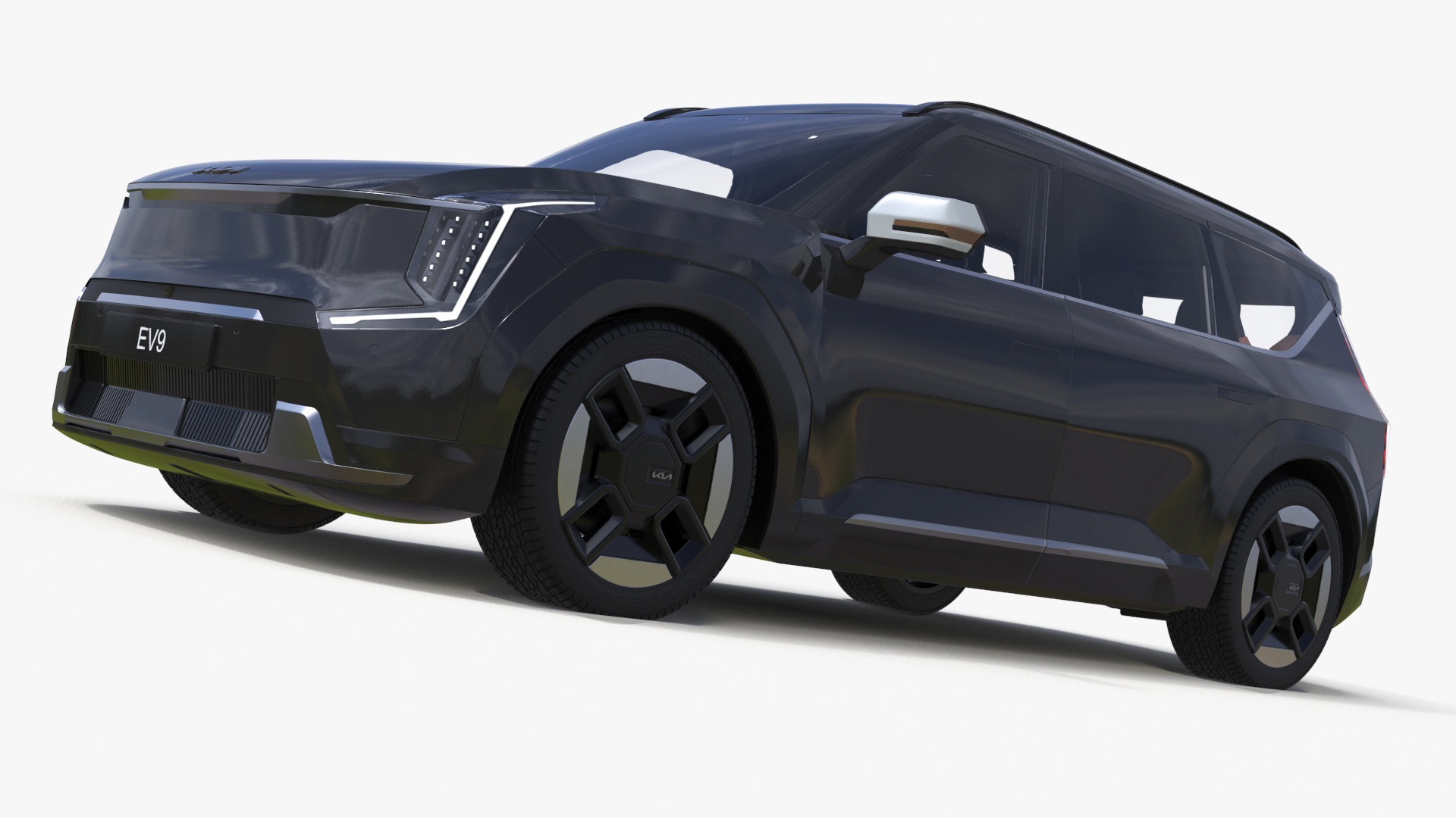 3D model KIA EV9 Luxury SUV Black Simplified