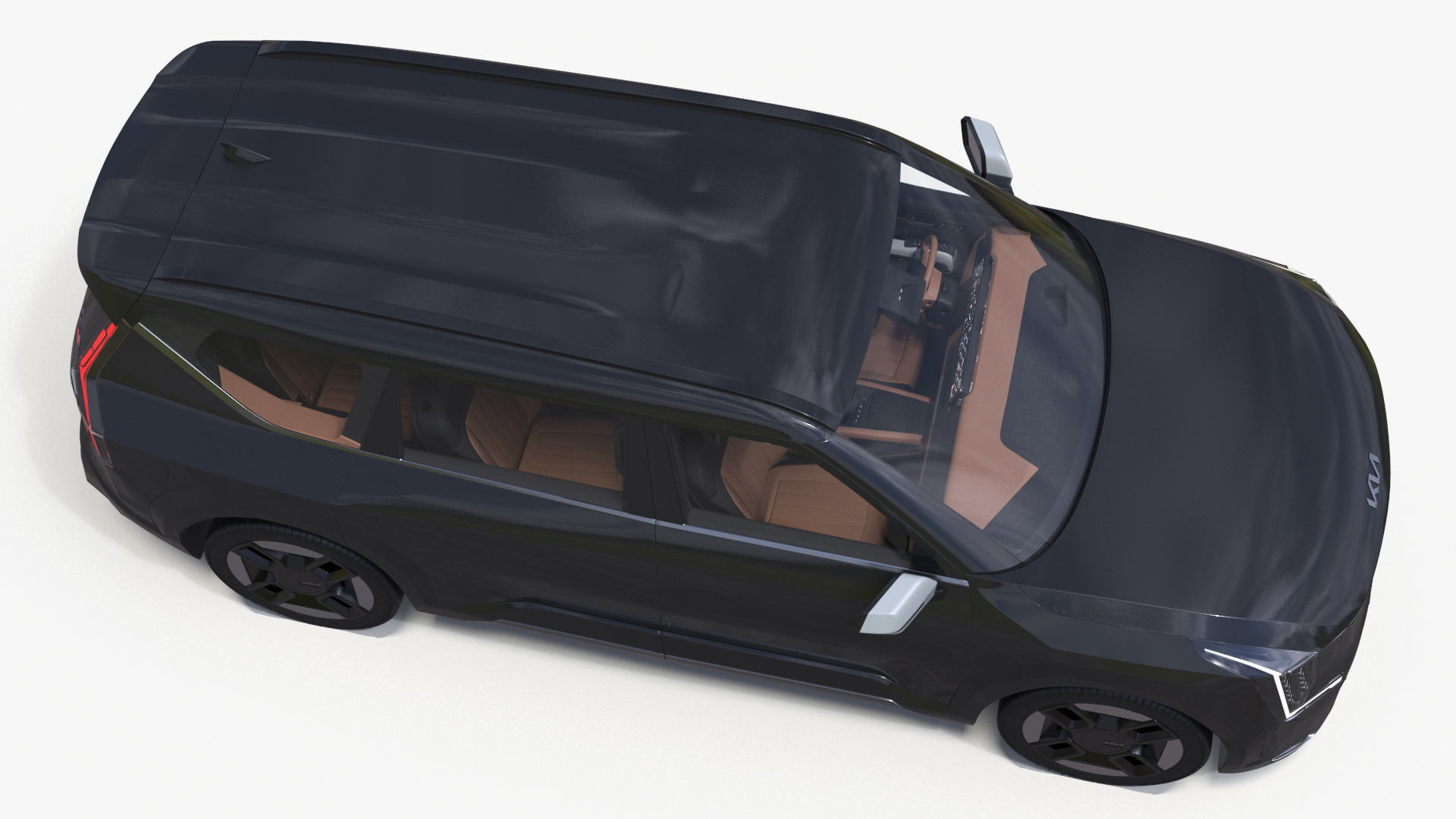 3D model KIA EV9 Luxury SUV Black Simplified